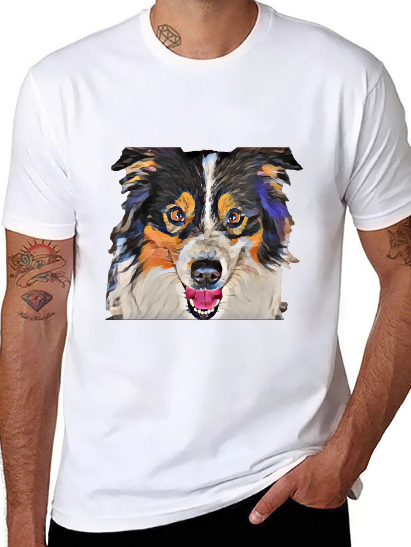 Dog Lovers Tee: Artistic Canine Print