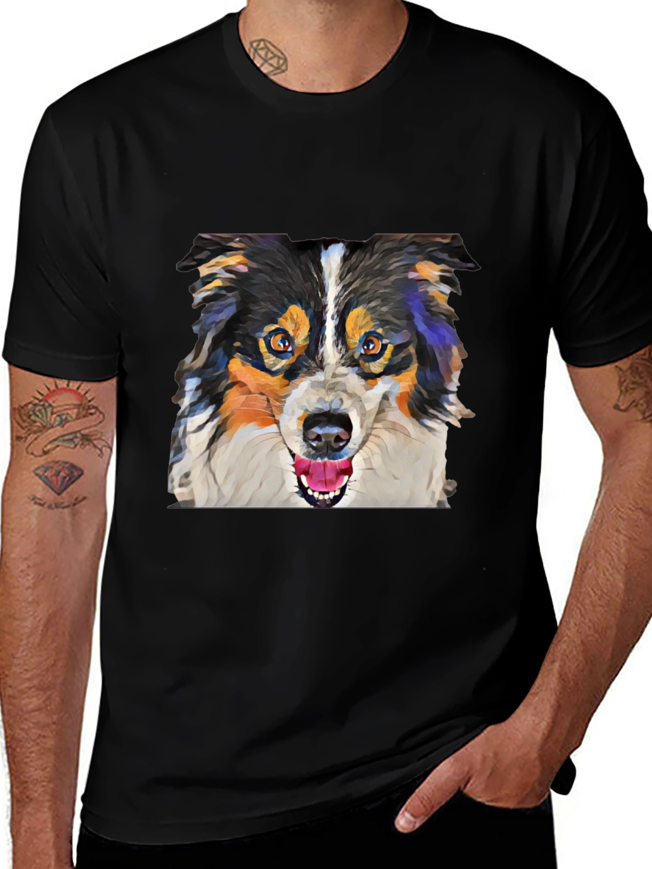 Dog Lovers Tee: Artistic Canine Print