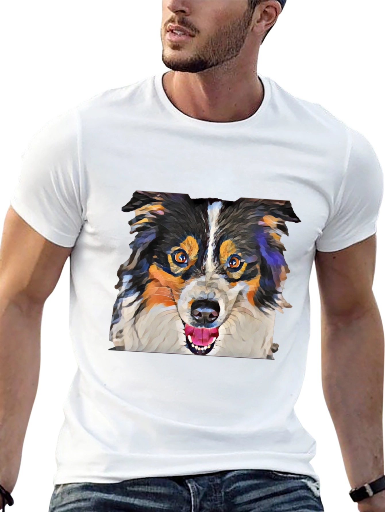 Dog Lovers Tee: Artistic Canine Print
