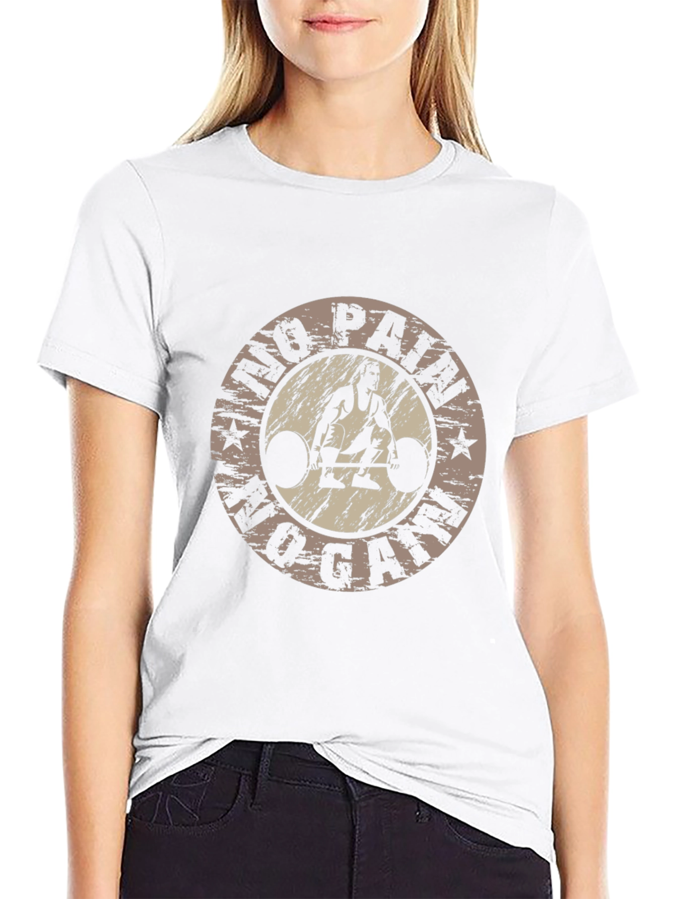 No Pain No Gain Gym T-Shirt - Weightlifting Design