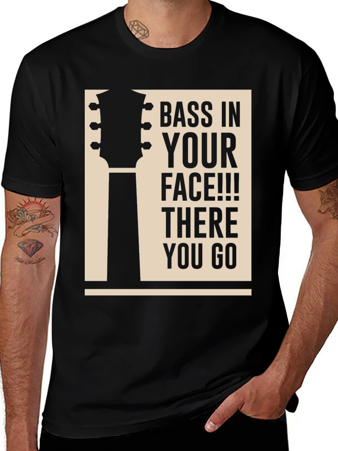 Bass In Your Face T-Shirt - Black