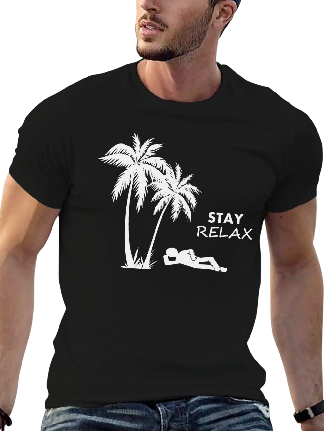 Stay Relax T-Shirt - Palm Tree Graphic Tee