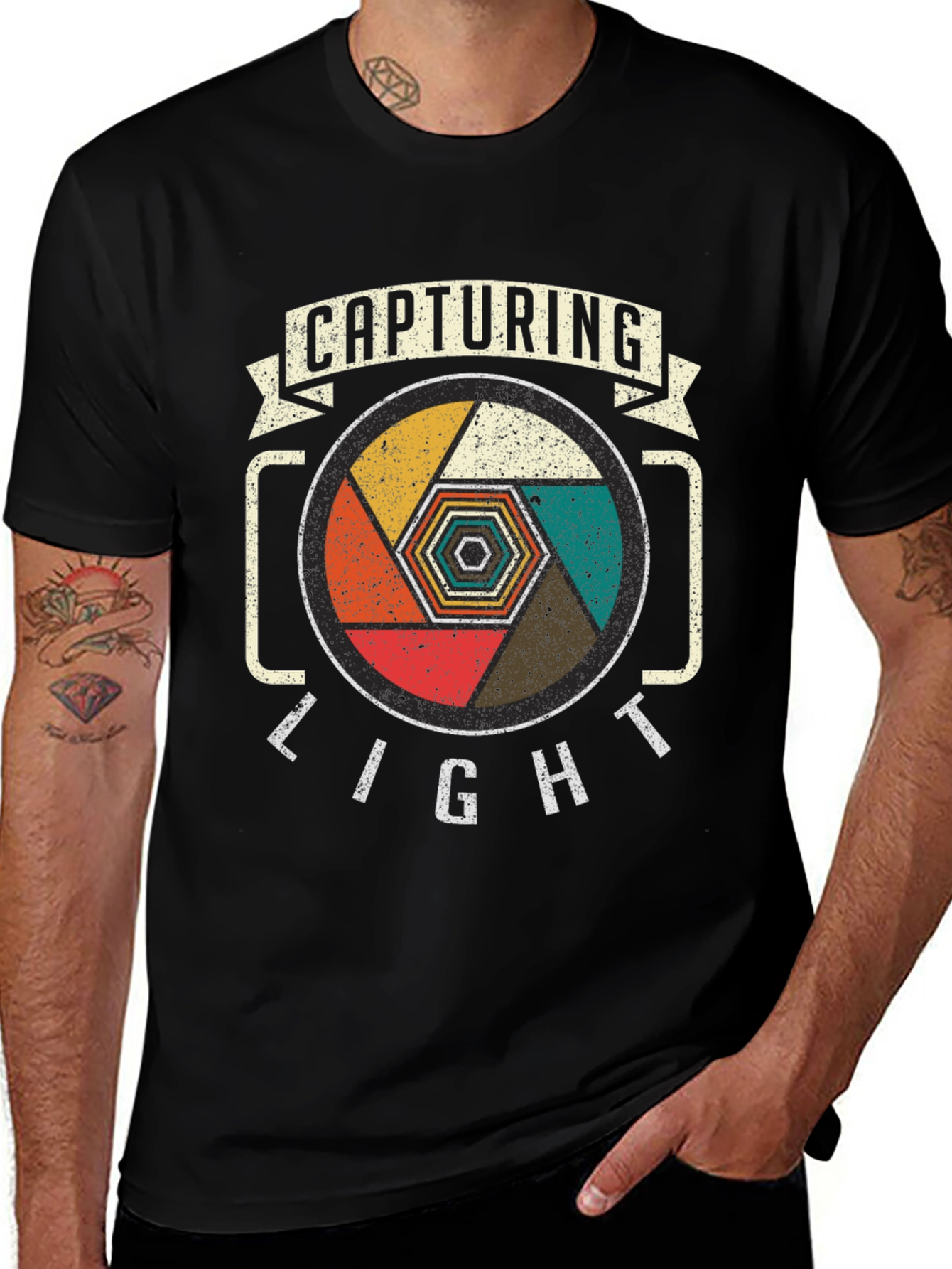 Capturing Light Camera Lens Graphic Tee - Black