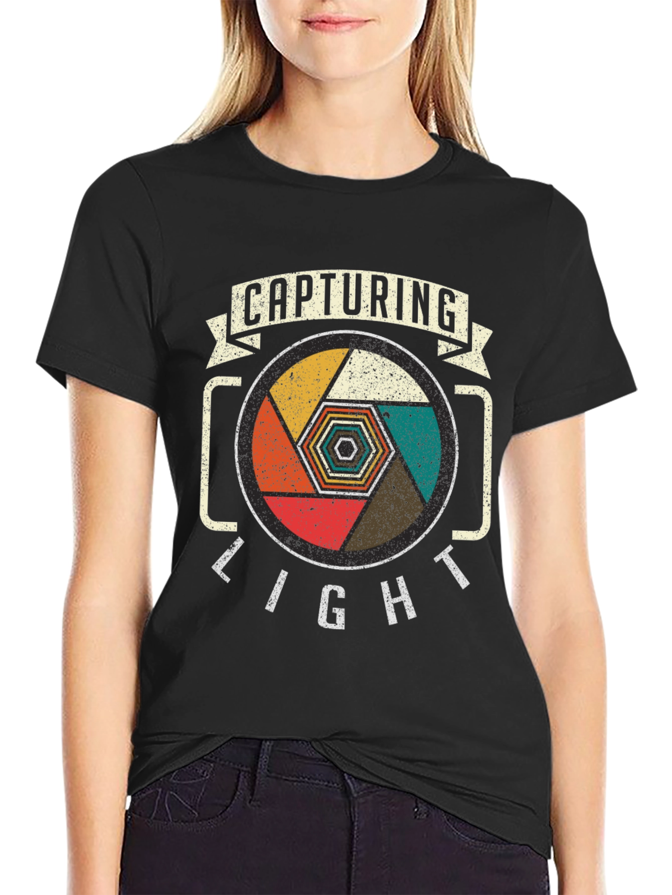 Capturing Light Camera Lens Graphic Tee - Black