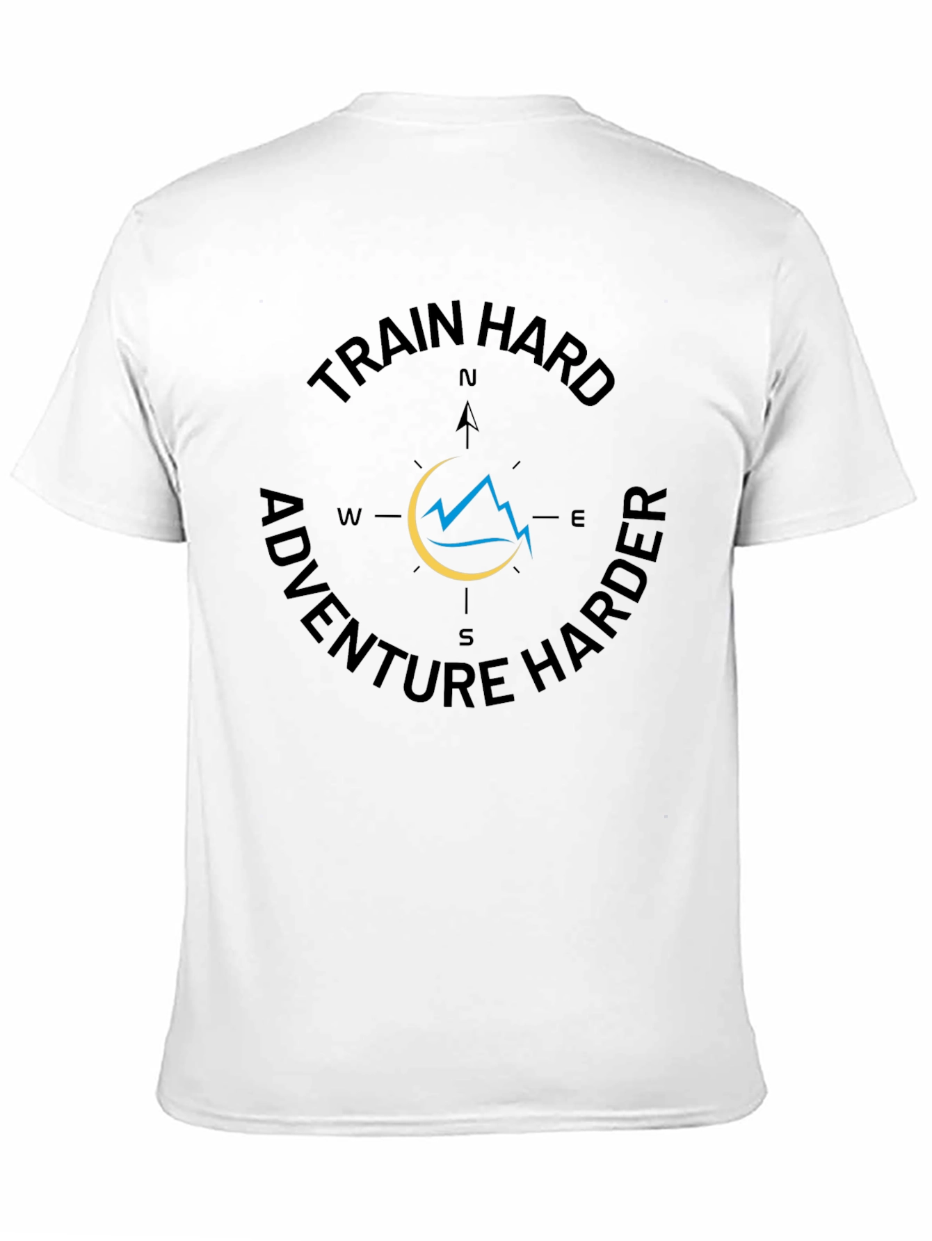 Train Hard Adventure Harder Black Graphic Tee