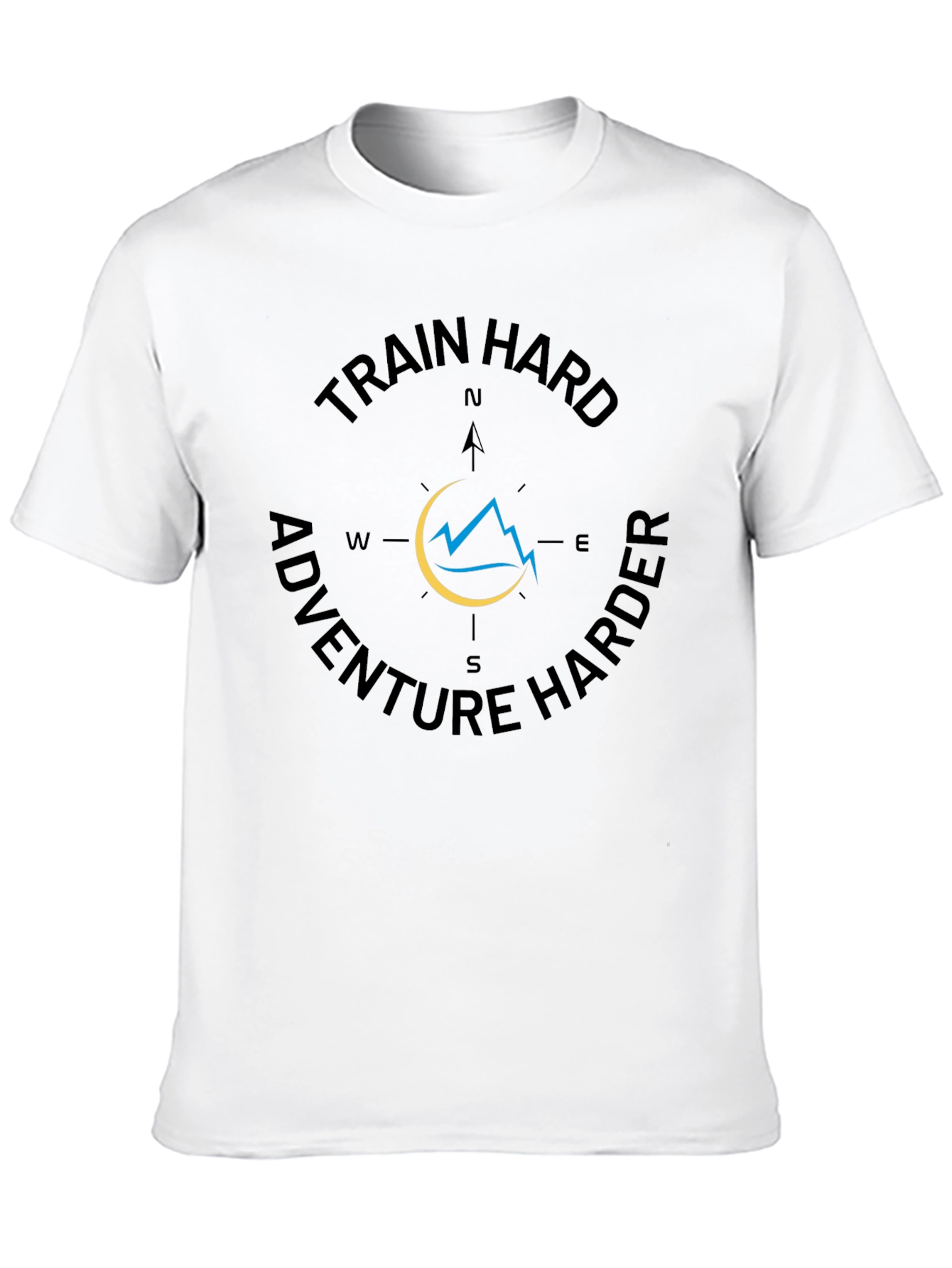 Train Hard Adventure Harder Black Graphic Tee