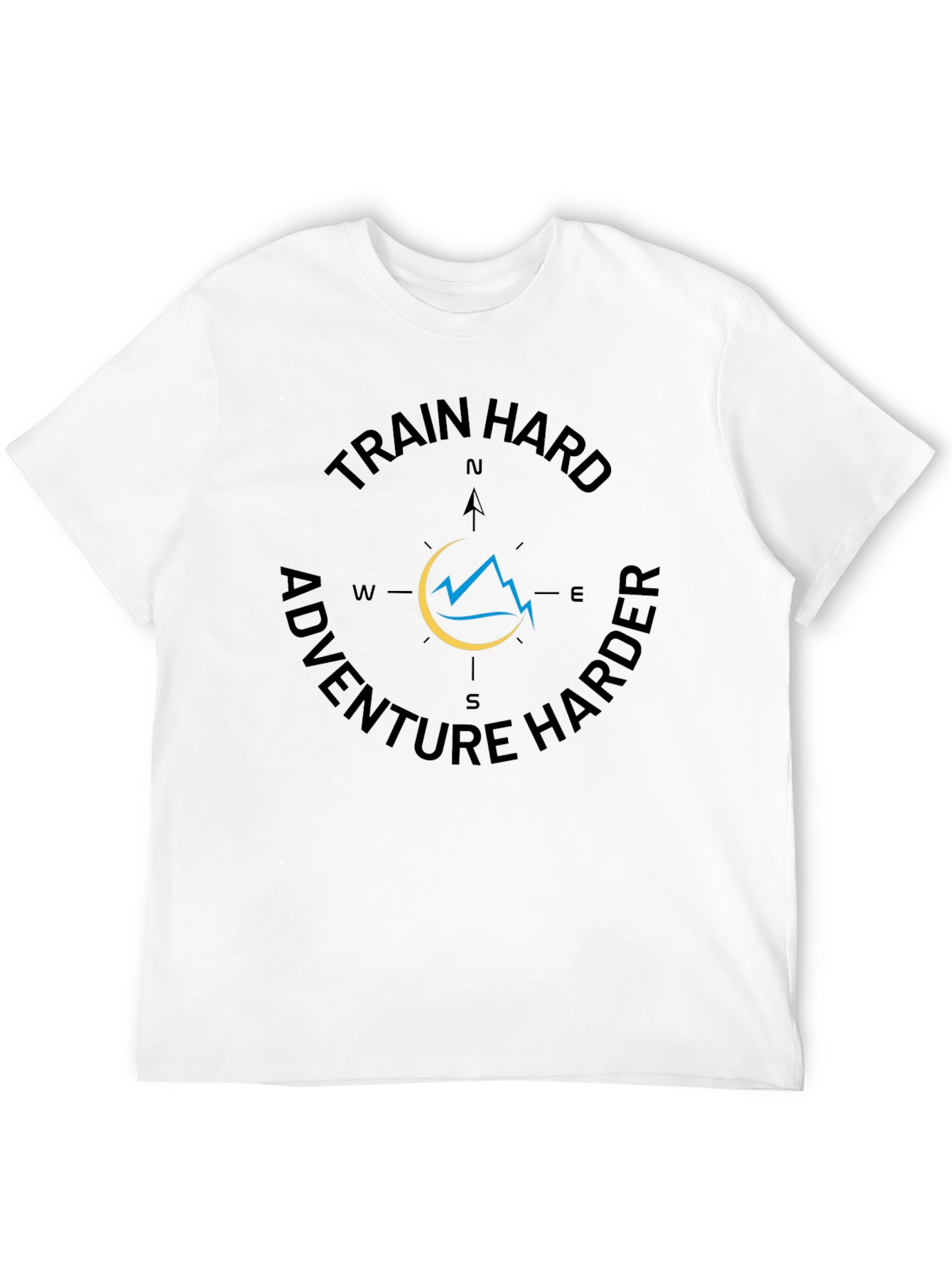 Train Hard Adventure Harder Black Graphic Tee