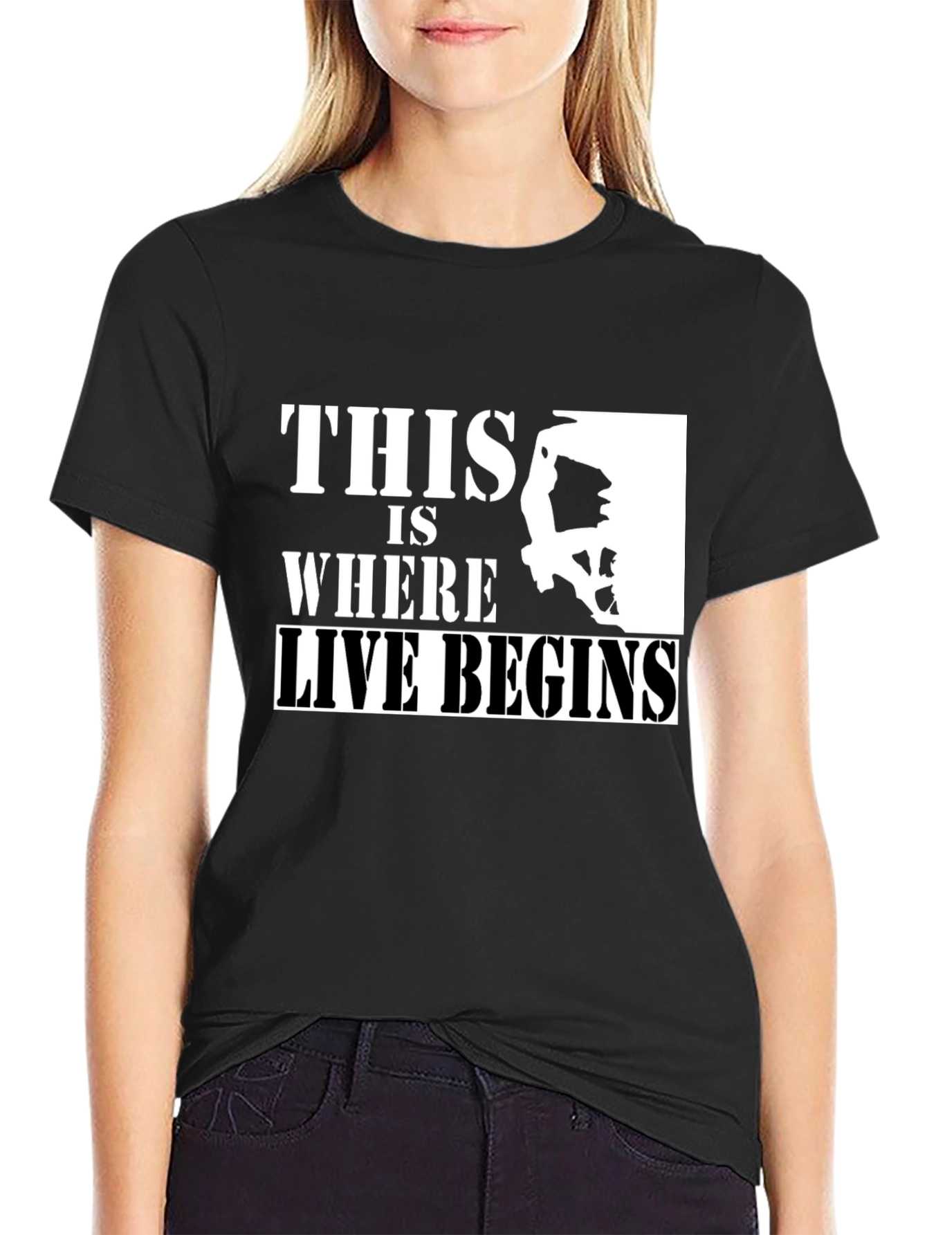 Climbing T-Shirt: This Is Where Life Begins
