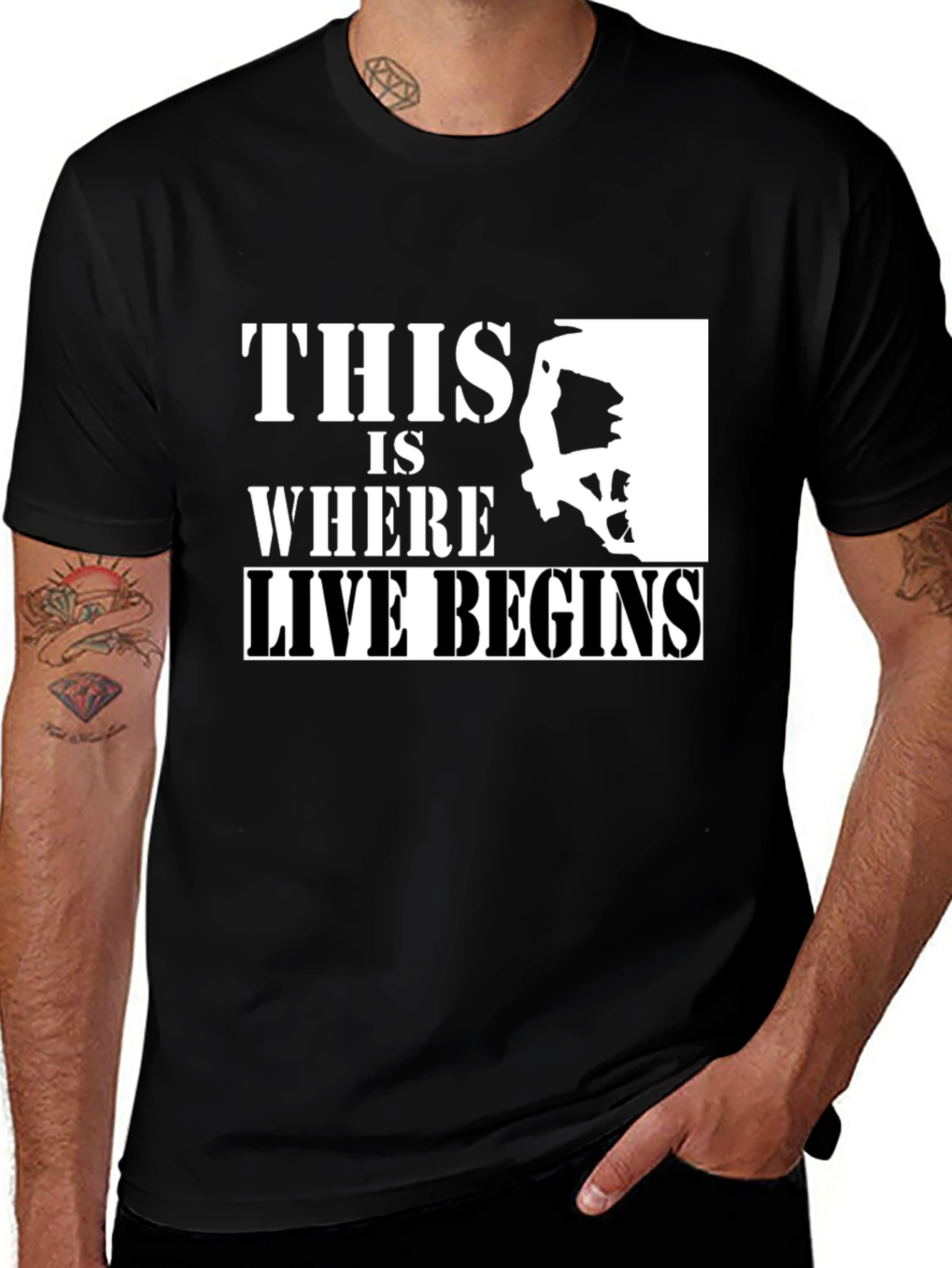 Climbing T-Shirt: This Is Where Life Begins