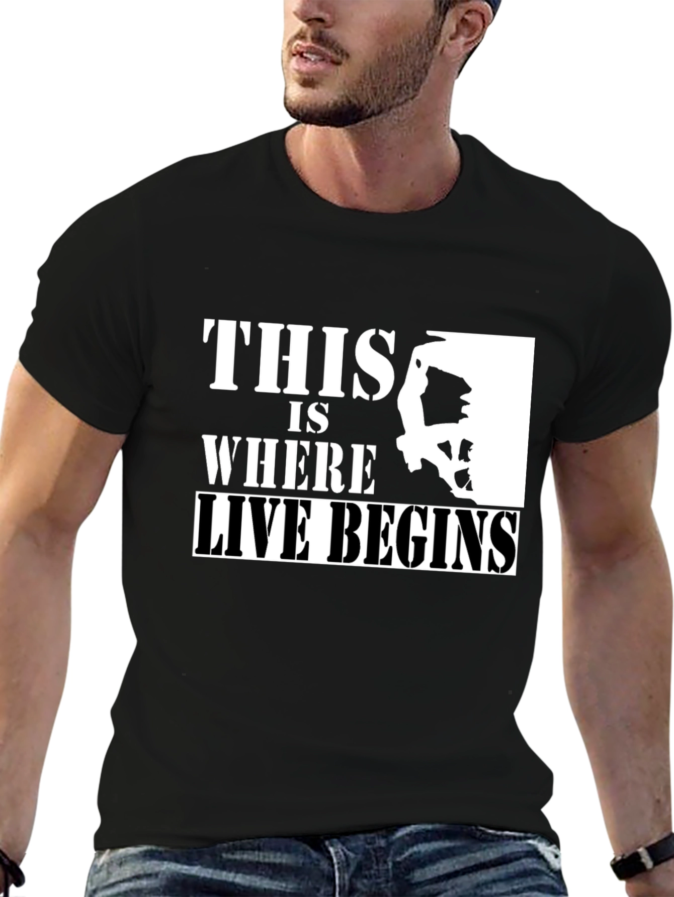 Climbing T-Shirt: This Is Where Life Begins