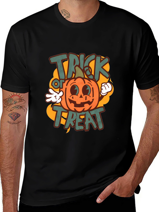 Trick or Treat Pumpkin Graphic Tee - Halloween Shirt