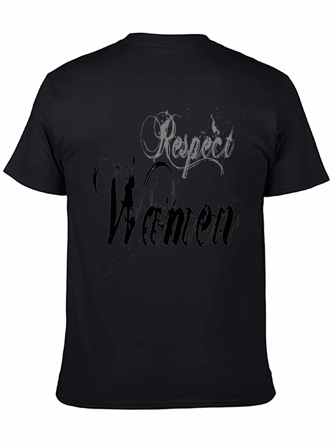 Respect Women Graphic Tee - Stylish Mens Black T-Shirt