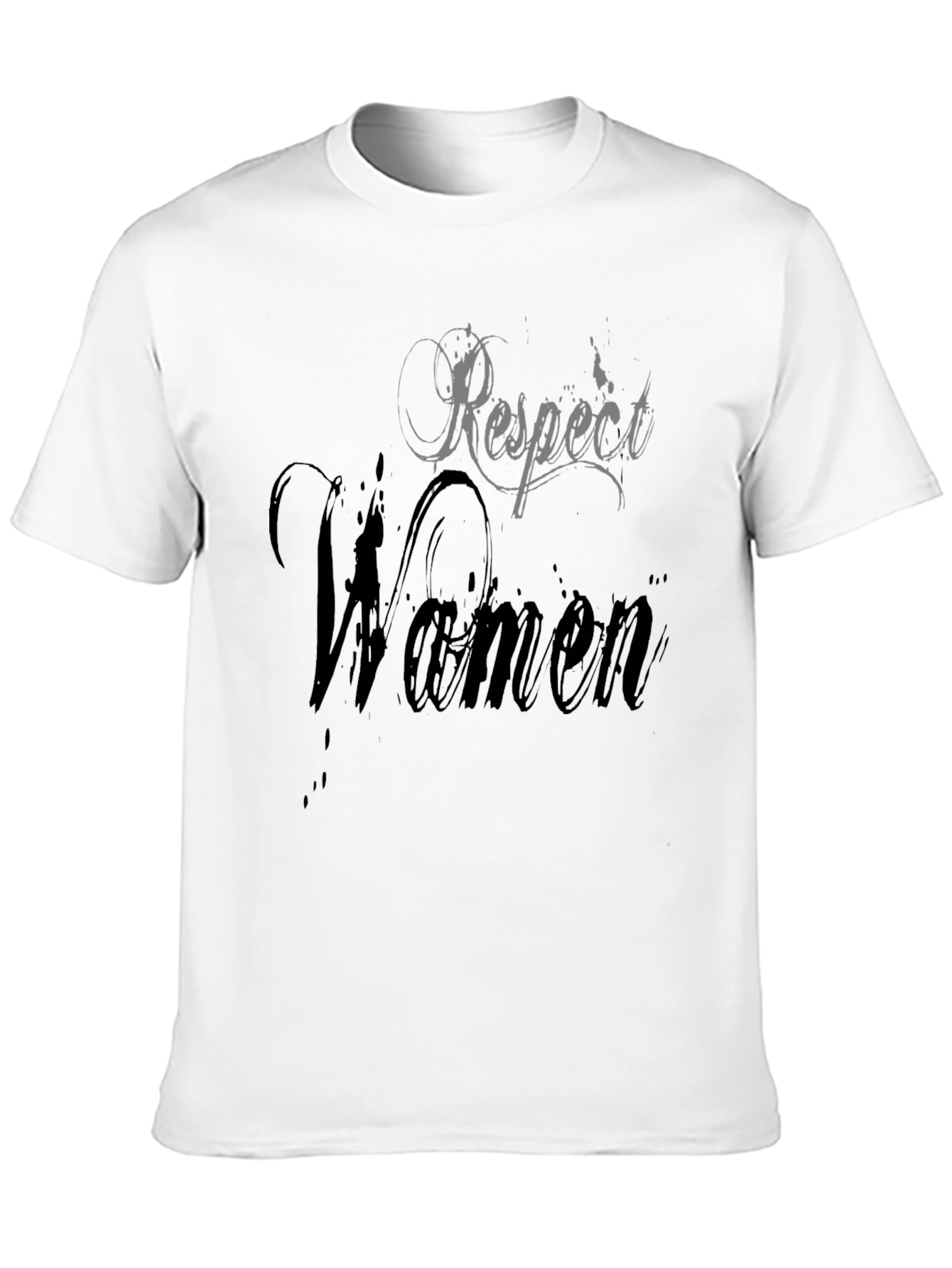 Respect Women Graphic Tee - Stylish Mens Black T-Shirt