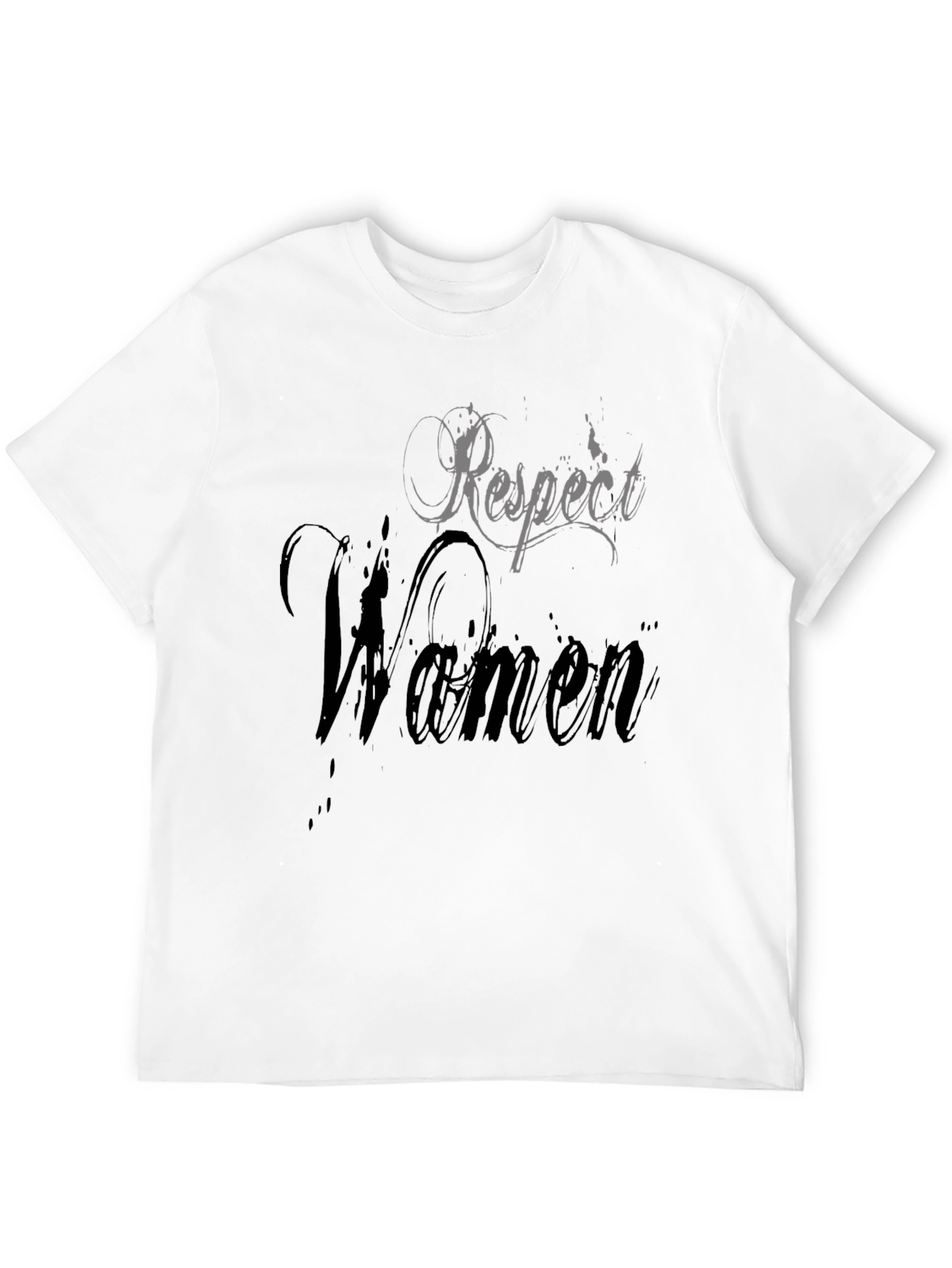 Respect Women Graphic Tee - Stylish Mens Black T-Shirt