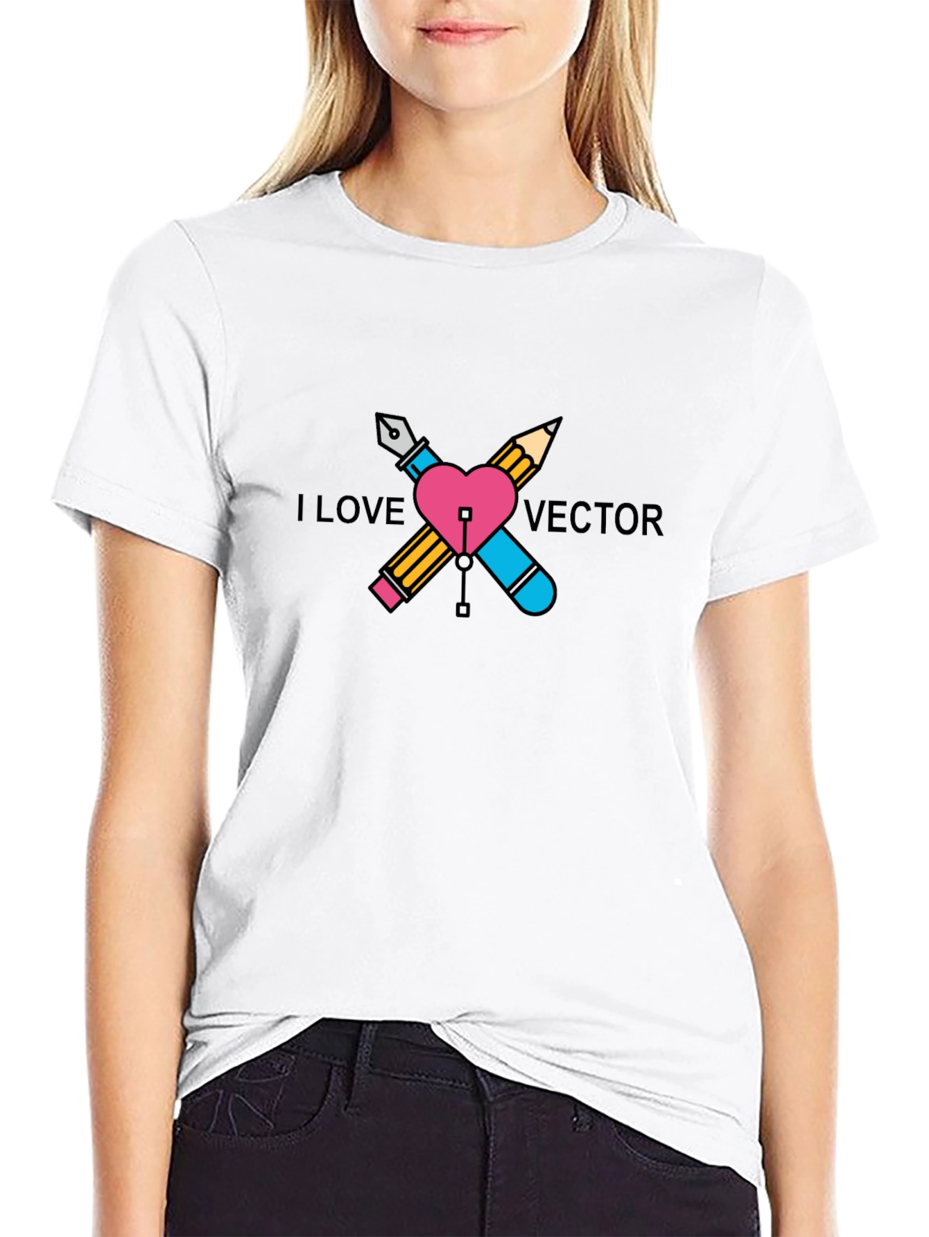 I Love Vector Graphic Design Tee