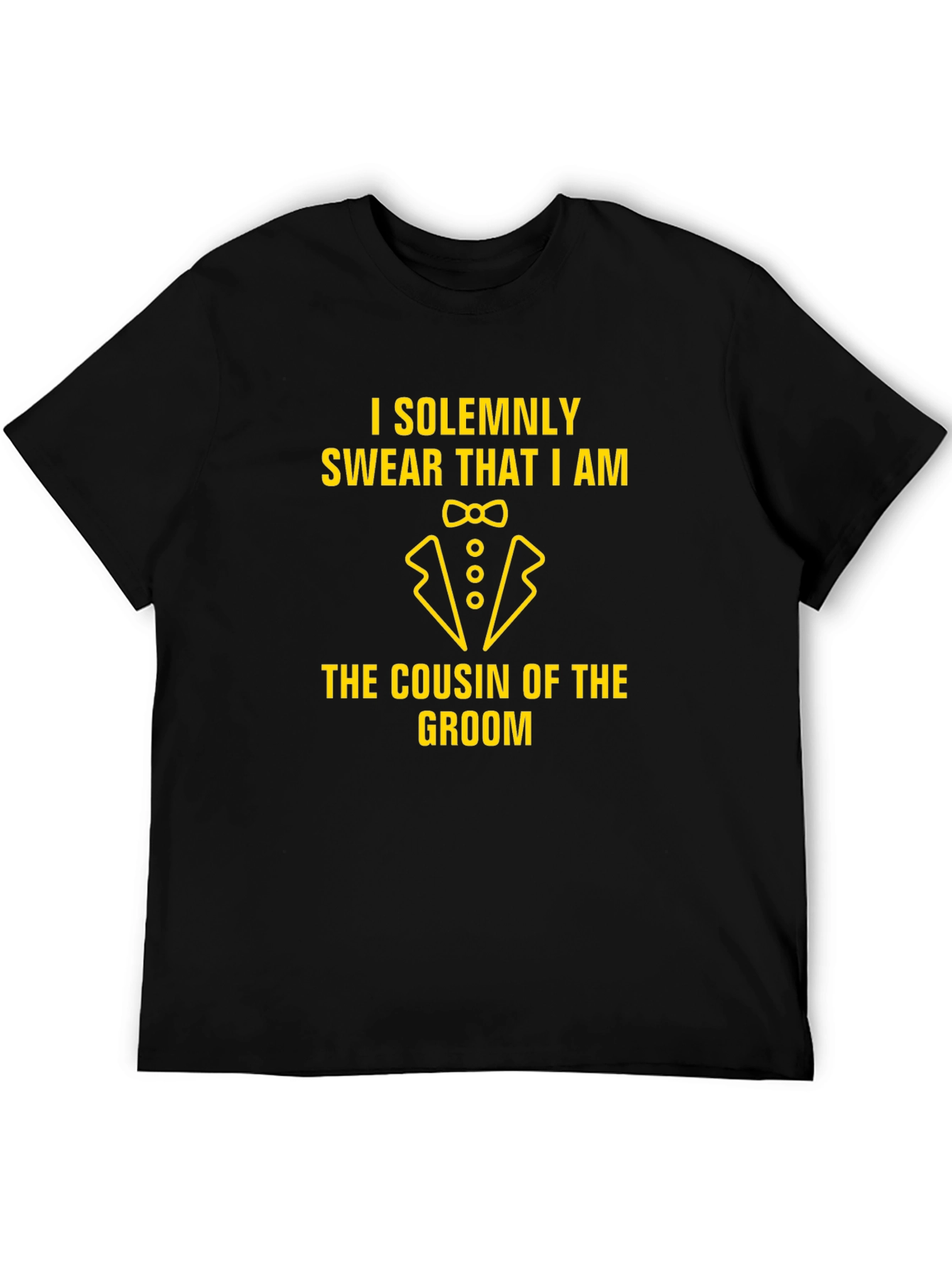 Cousin of the Groom Black Graphic T-Shirt