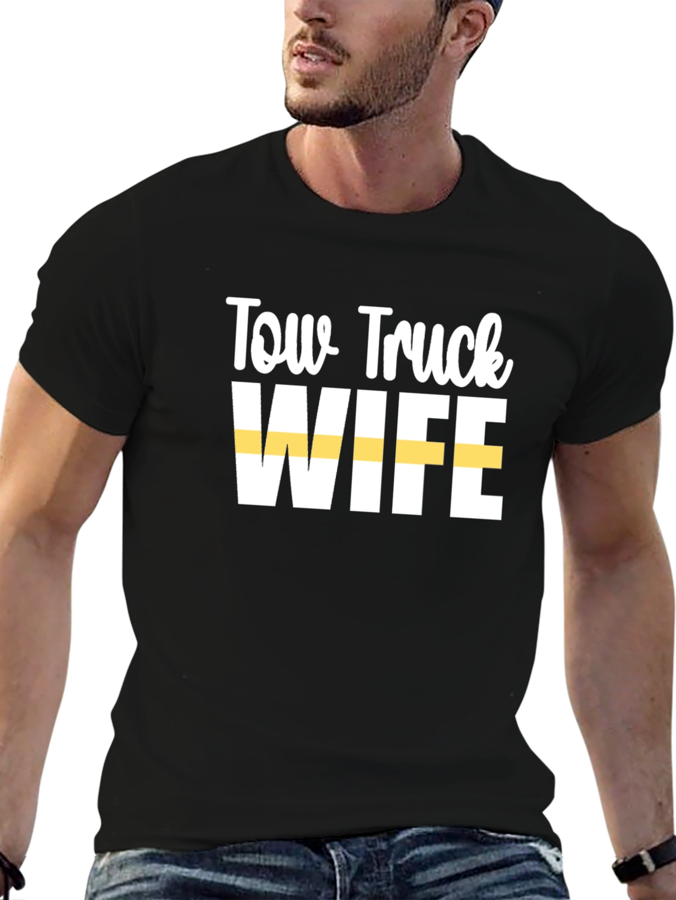 Tow Truck Wife Black Graphic Tee