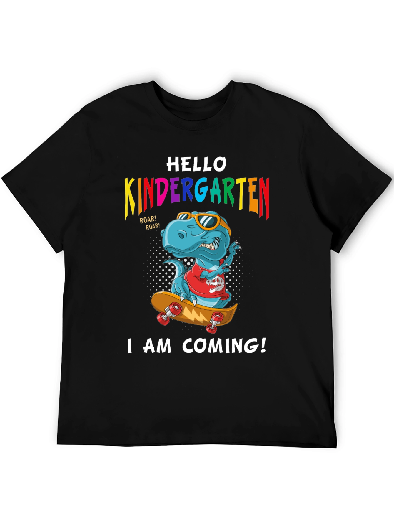 Hello Kindergarten Dinosaur Skateboard T-Shirt