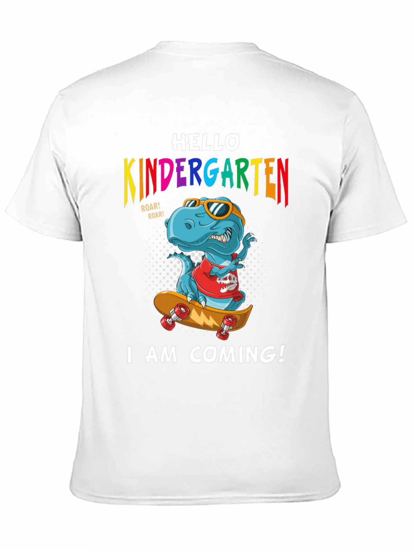 Hello Kindergarten Dinosaur Skateboard T-Shirt