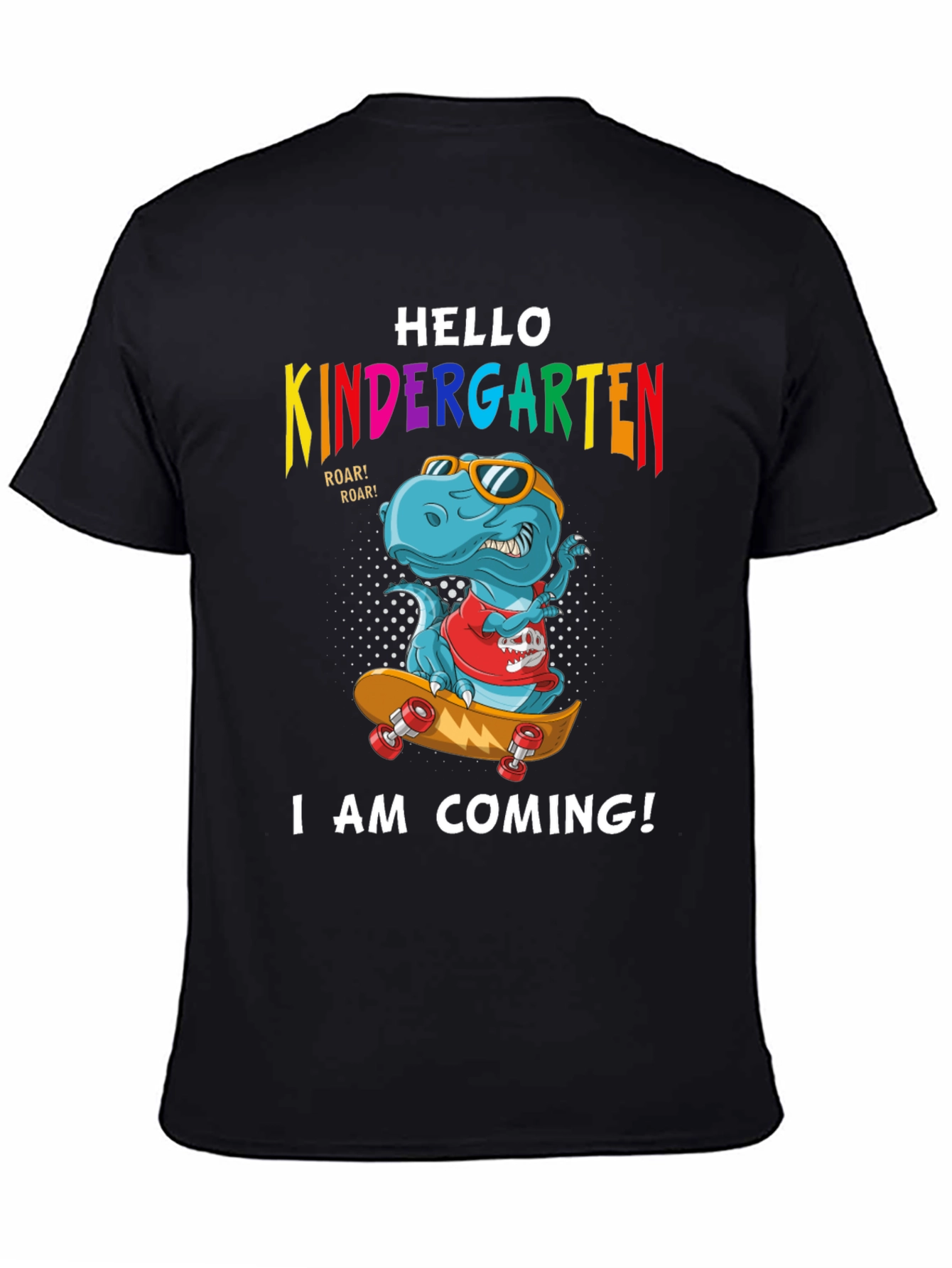 Hello Kindergarten Dinosaur Skateboard T-Shirt