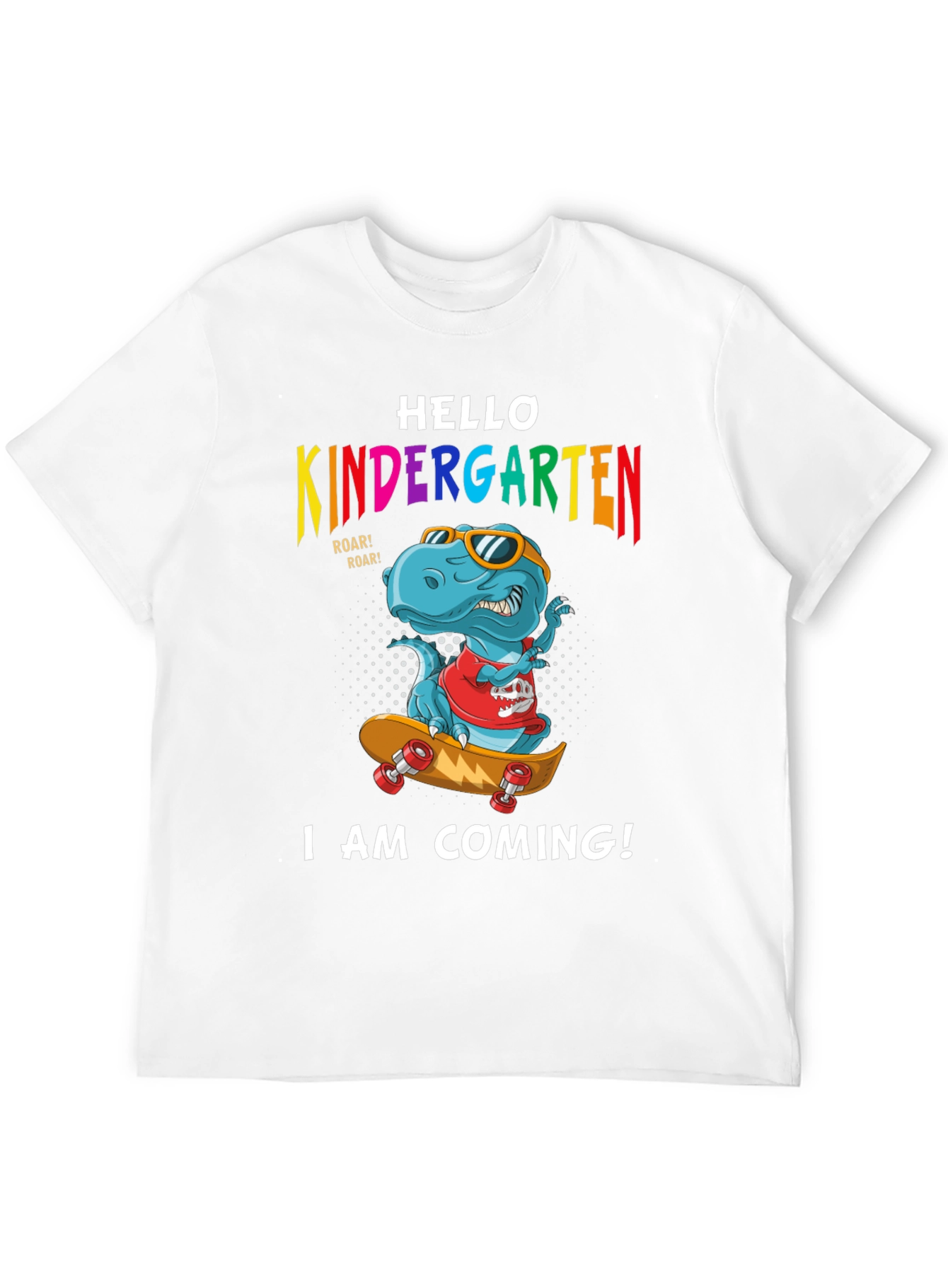 Hello Kindergarten Dinosaur Skateboard T-Shirt