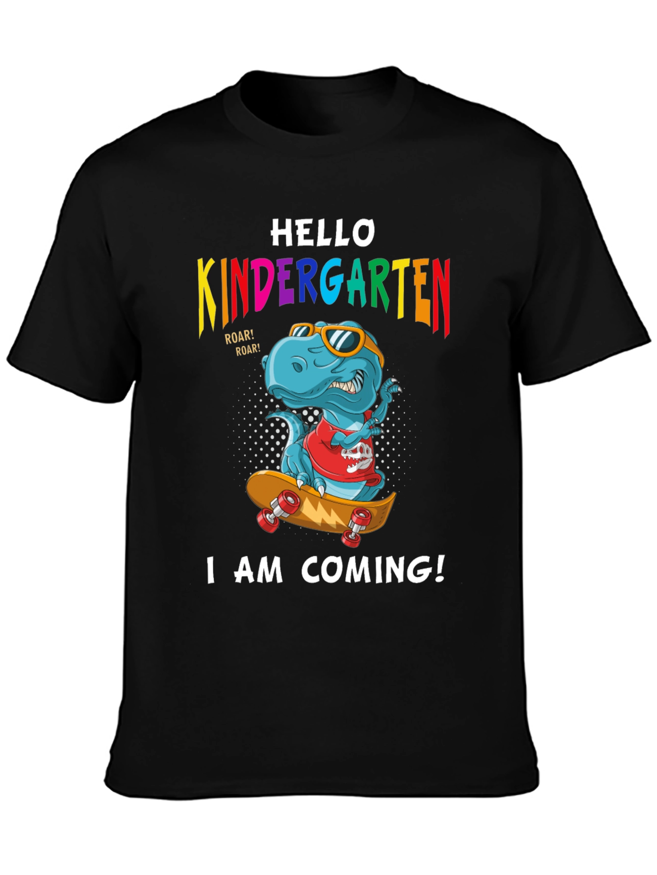 Hello Kindergarten Dinosaur Skateboard T-Shirt