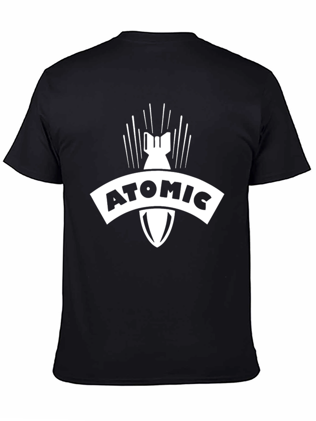Atomic Bomb Graphic Tee - Black Cotton Casual Shirt