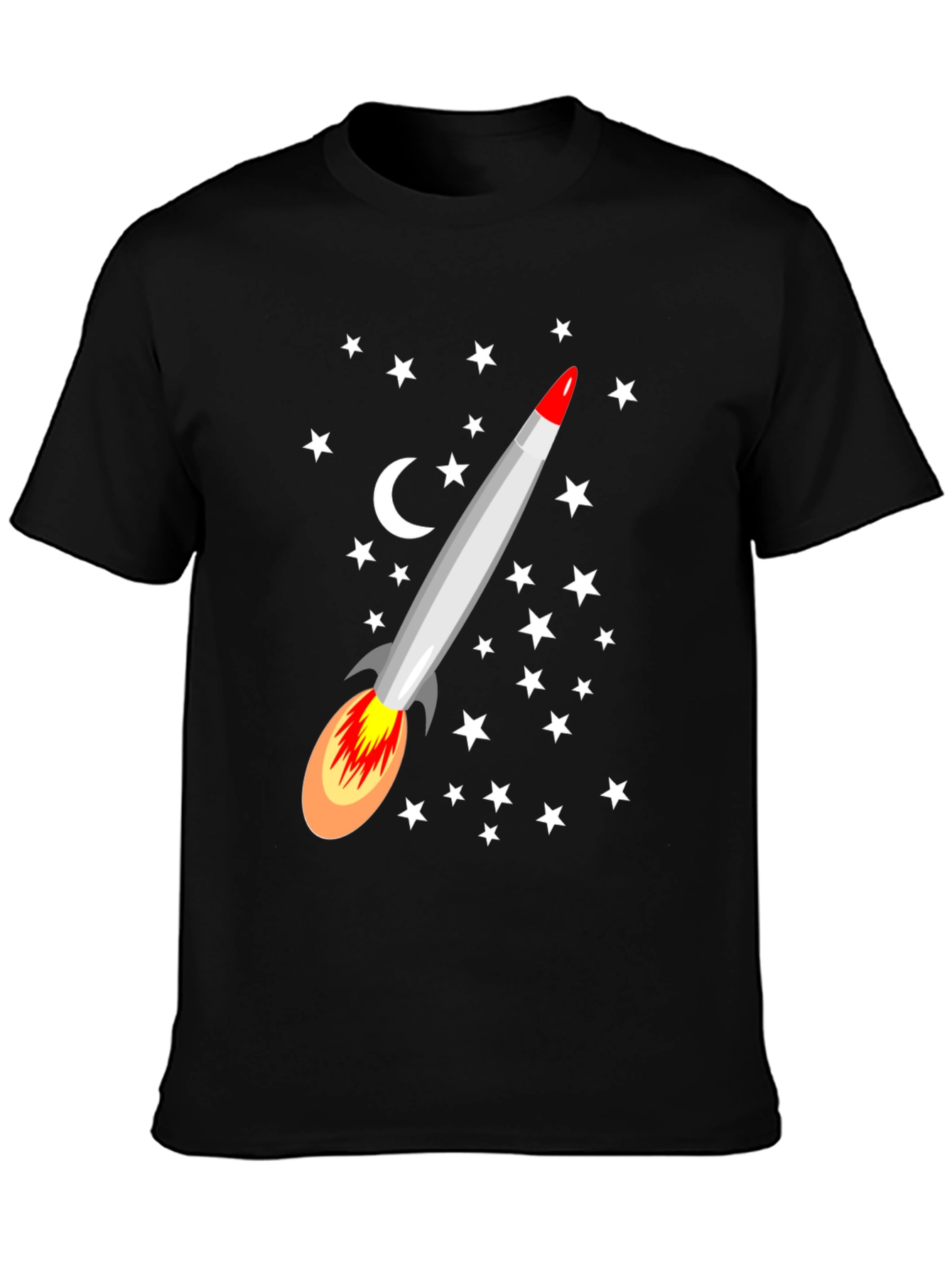 Rocket Starry Night Graphic T-Shirt