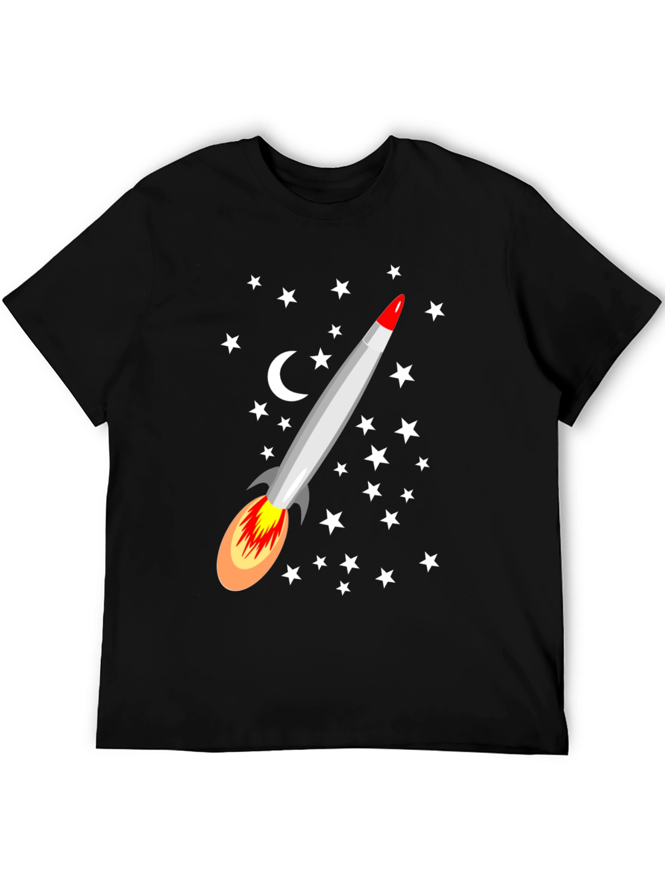 Rocket Starry Night Graphic T-Shirt