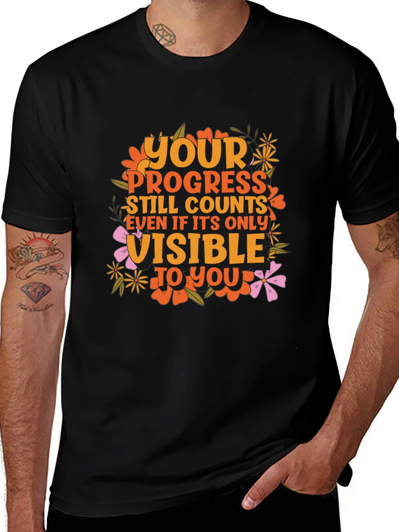 Motivational Graphic Tee - Your Progress Counts