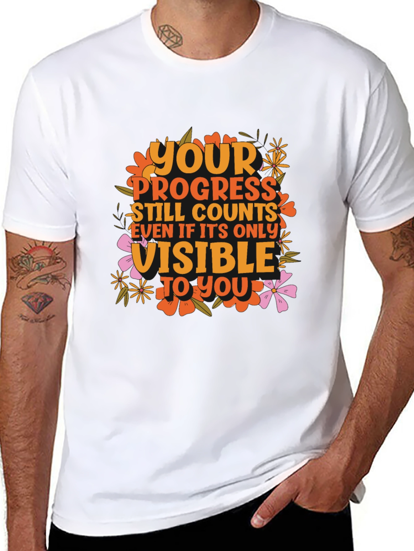 Motivational Graphic Tee - Your Progress Counts