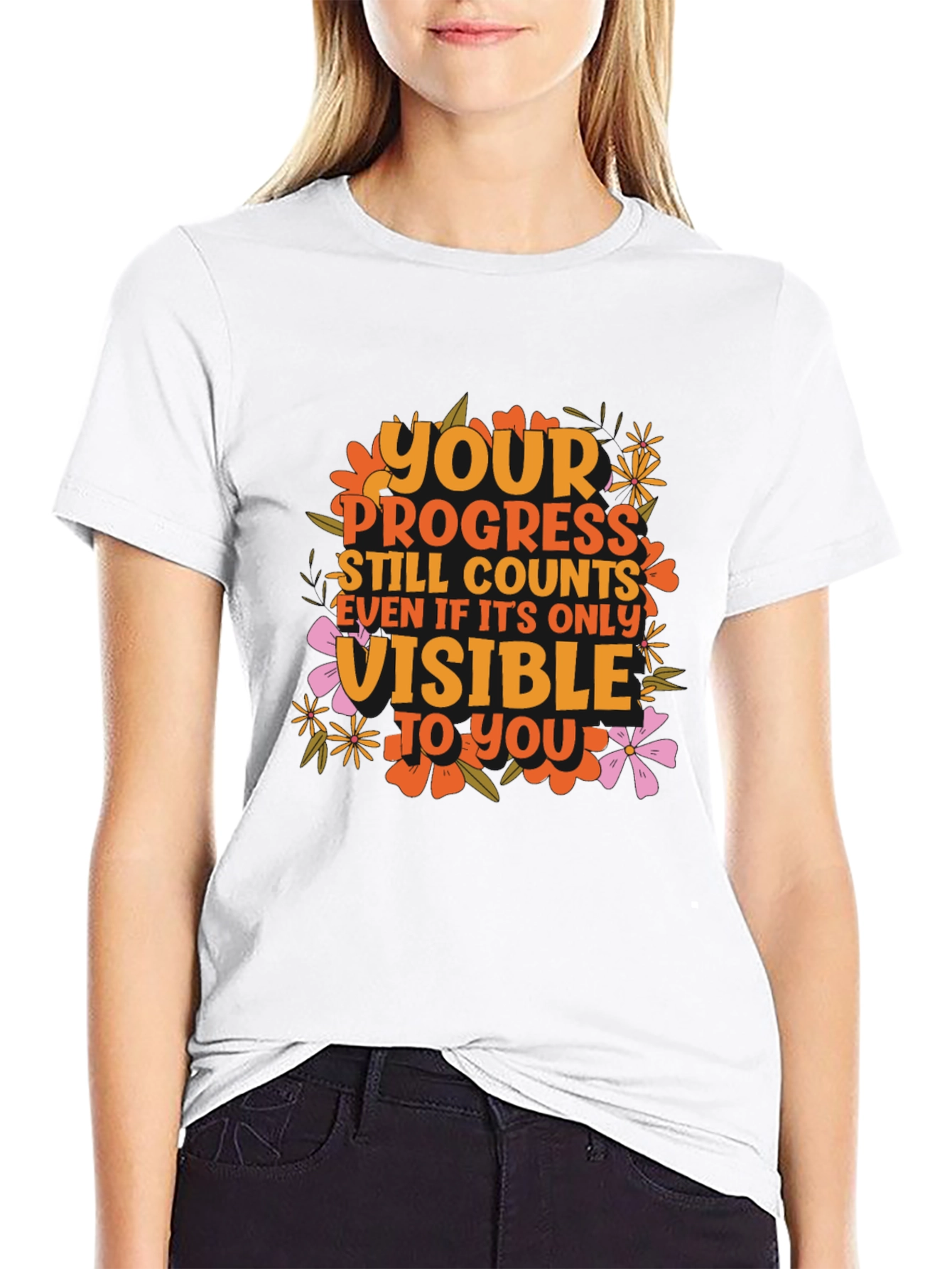 Motivational Graphic Tee - Your Progress Counts