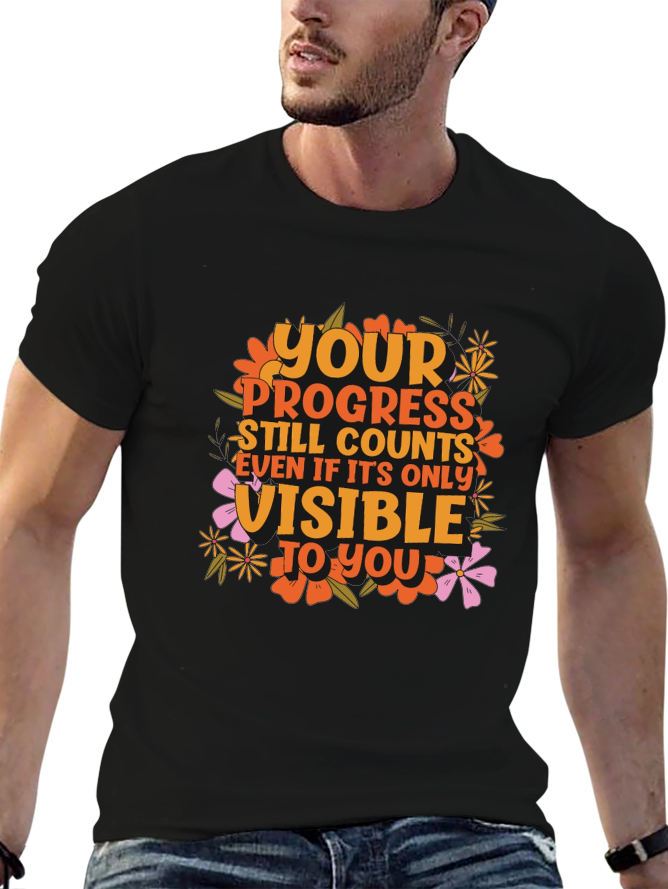 Motivational Graphic Tee - Your Progress Counts