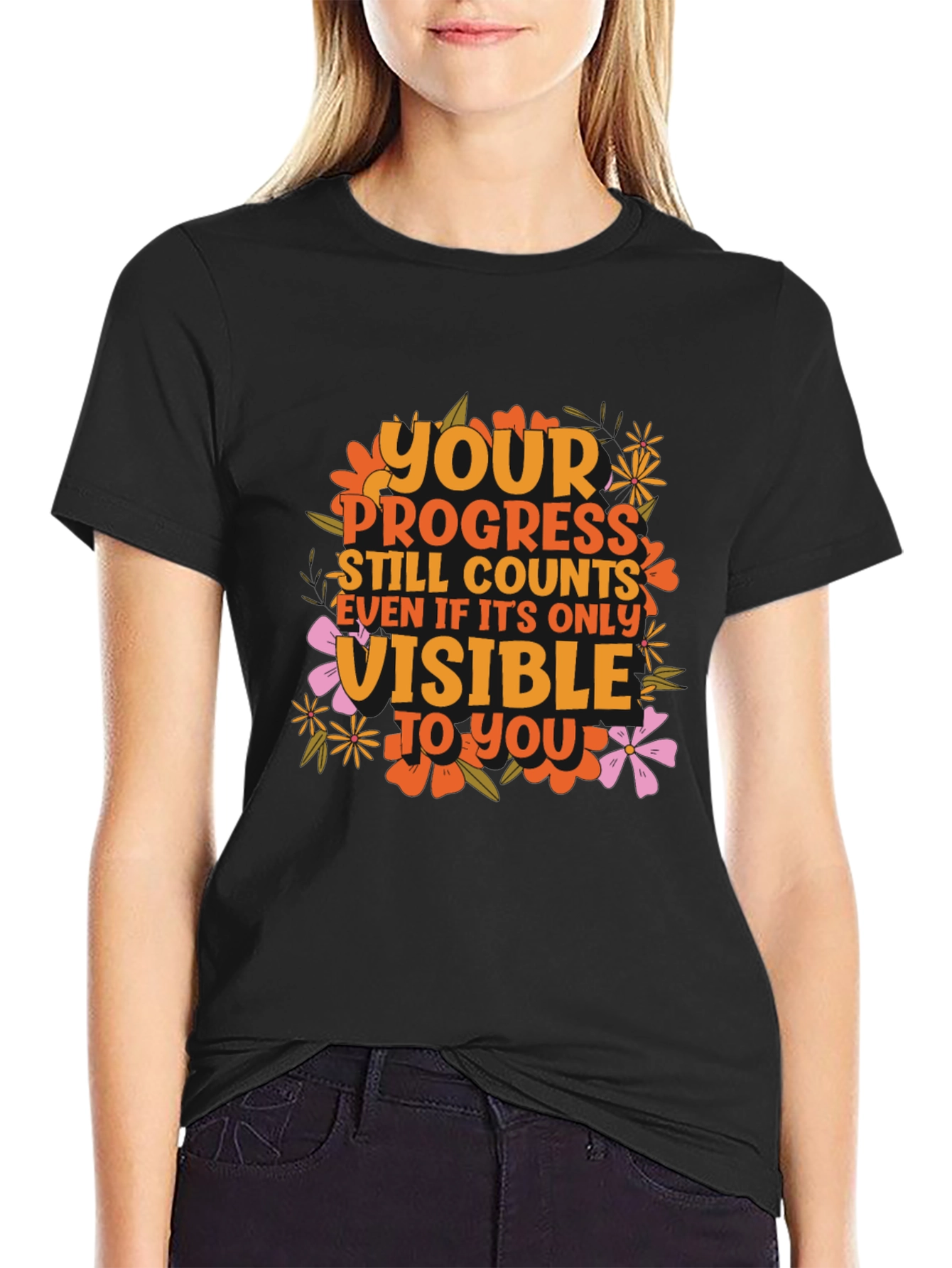 Motivational Graphic Tee - Your Progress Counts