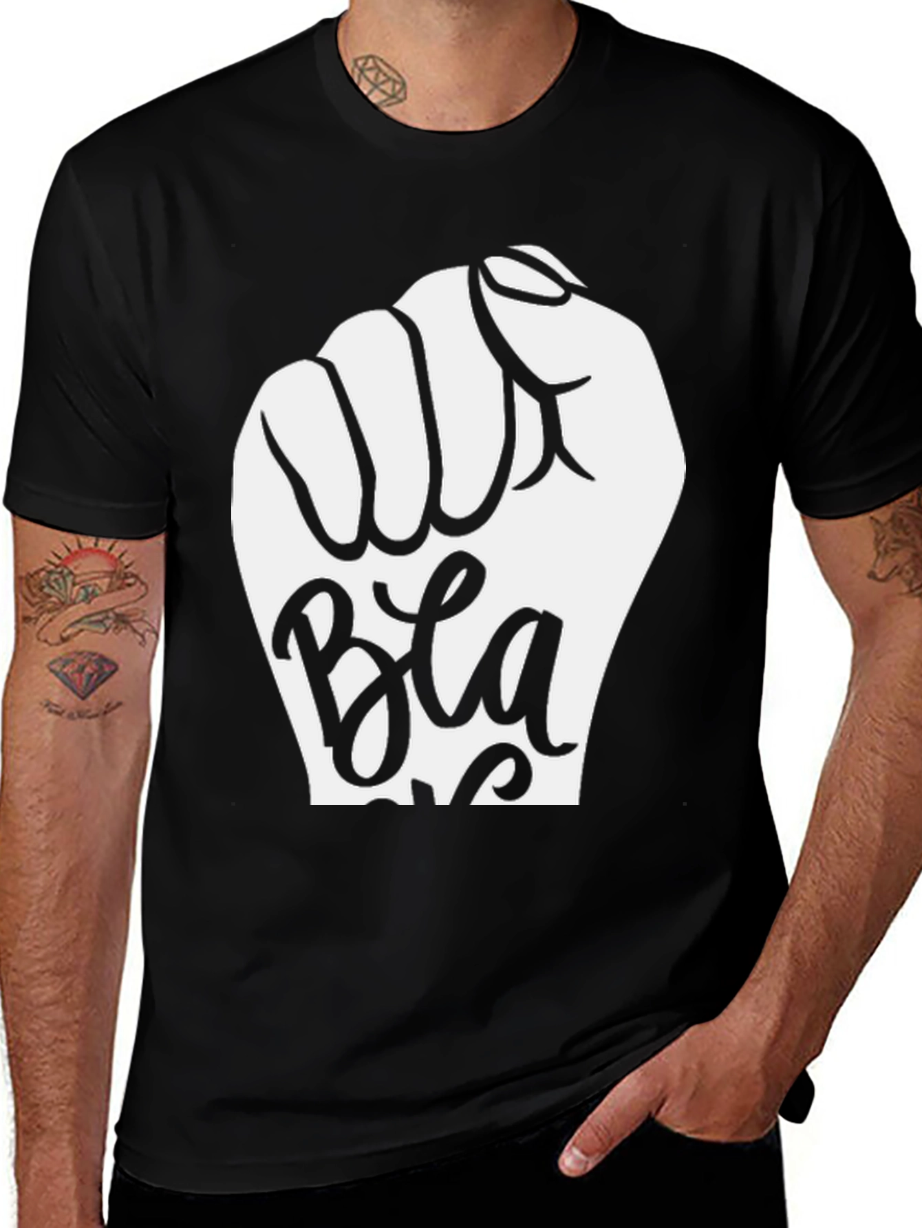 Black Power Fist T-Shirt - Bold Graphic Tee