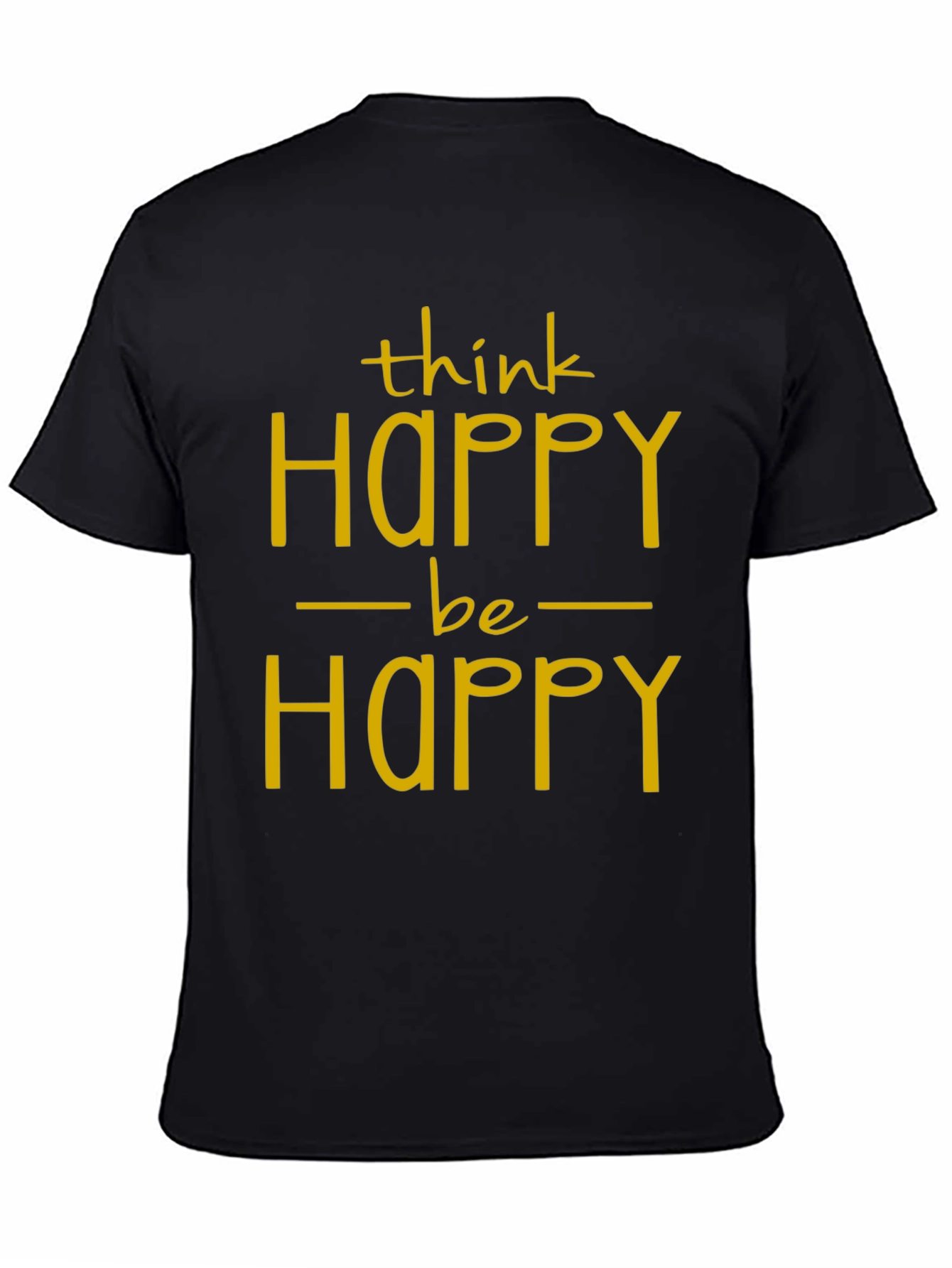 Think Happy Be Happy Graphic Tee - Black
