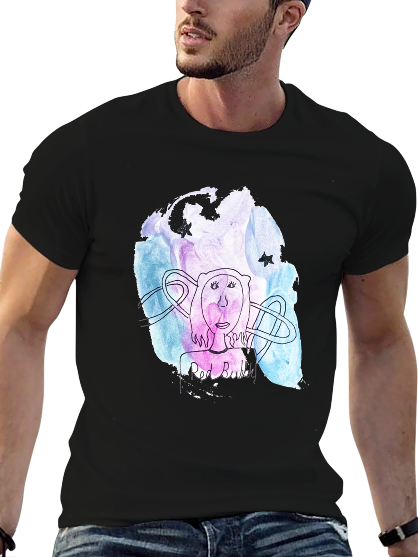 Abstract Art Graphic Black T-Shirt