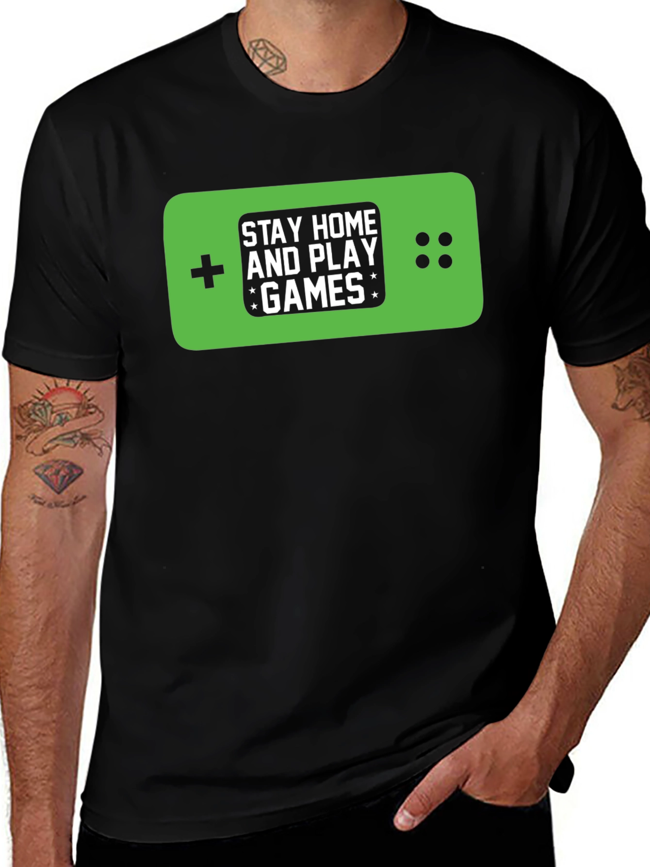 Stay Home & Play Games T-Shirt - Gamer Tee