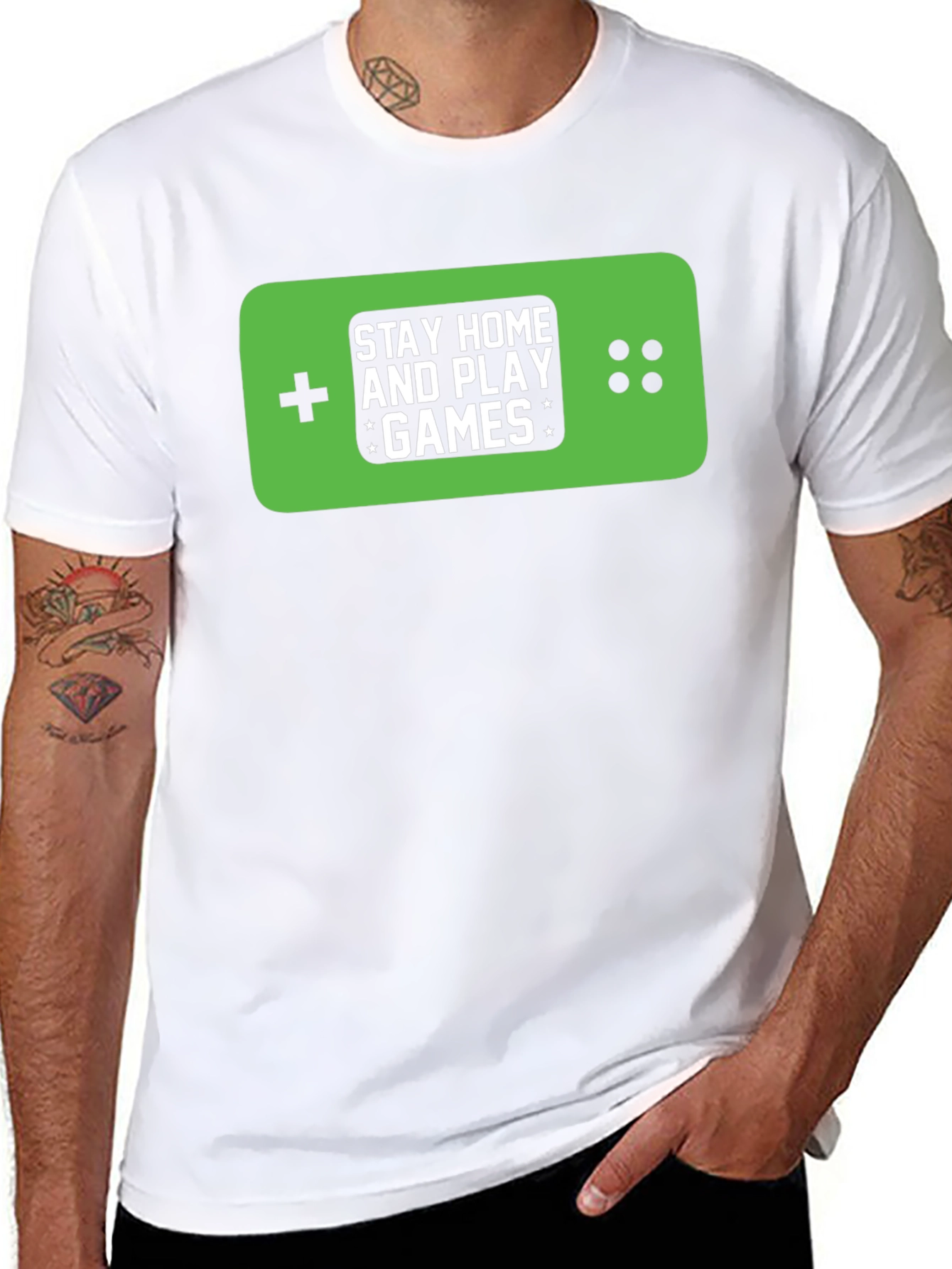 Stay Home & Play Games T-Shirt - Gamer Tee