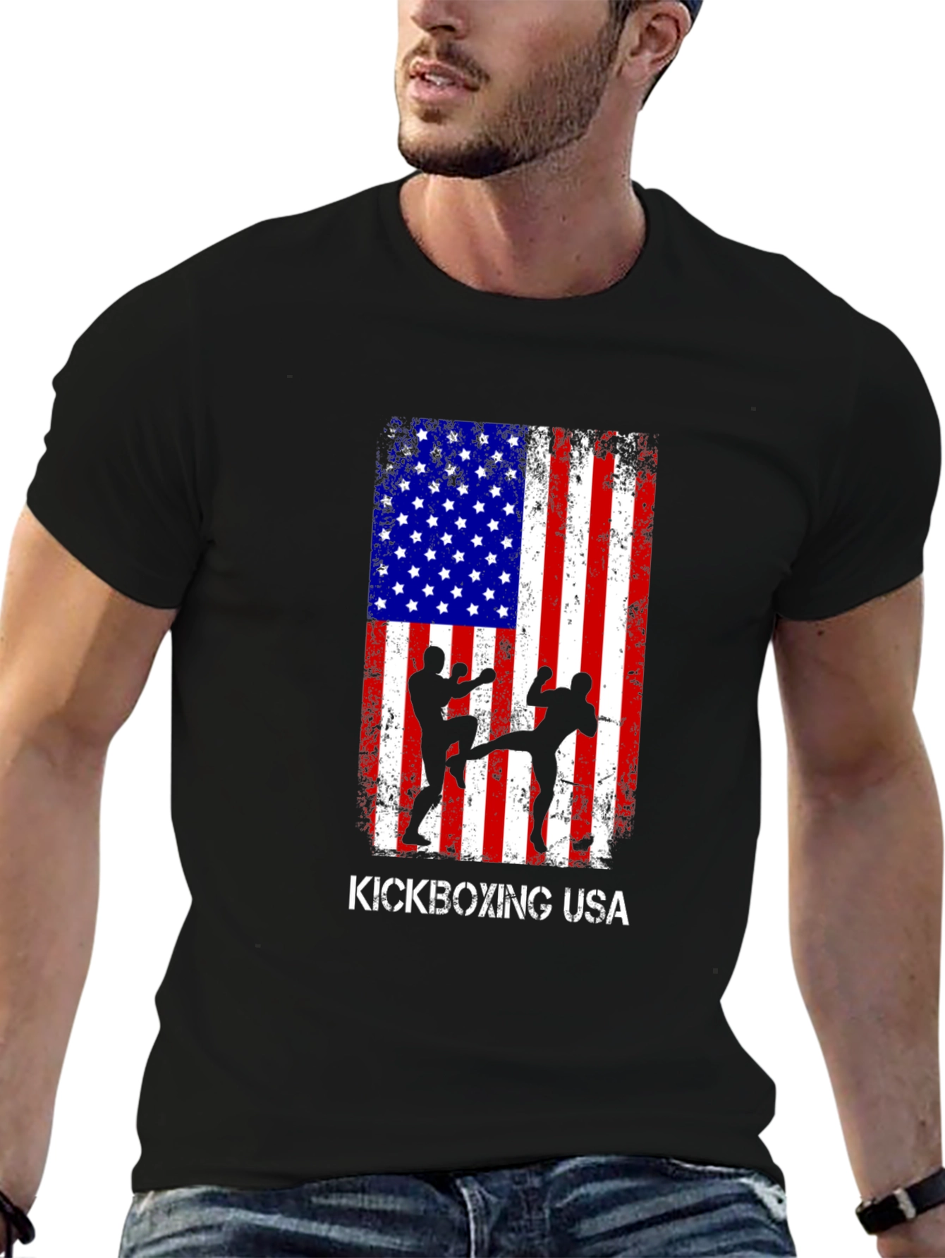 Kickboxing USA Flag Graphic T-Shirt
