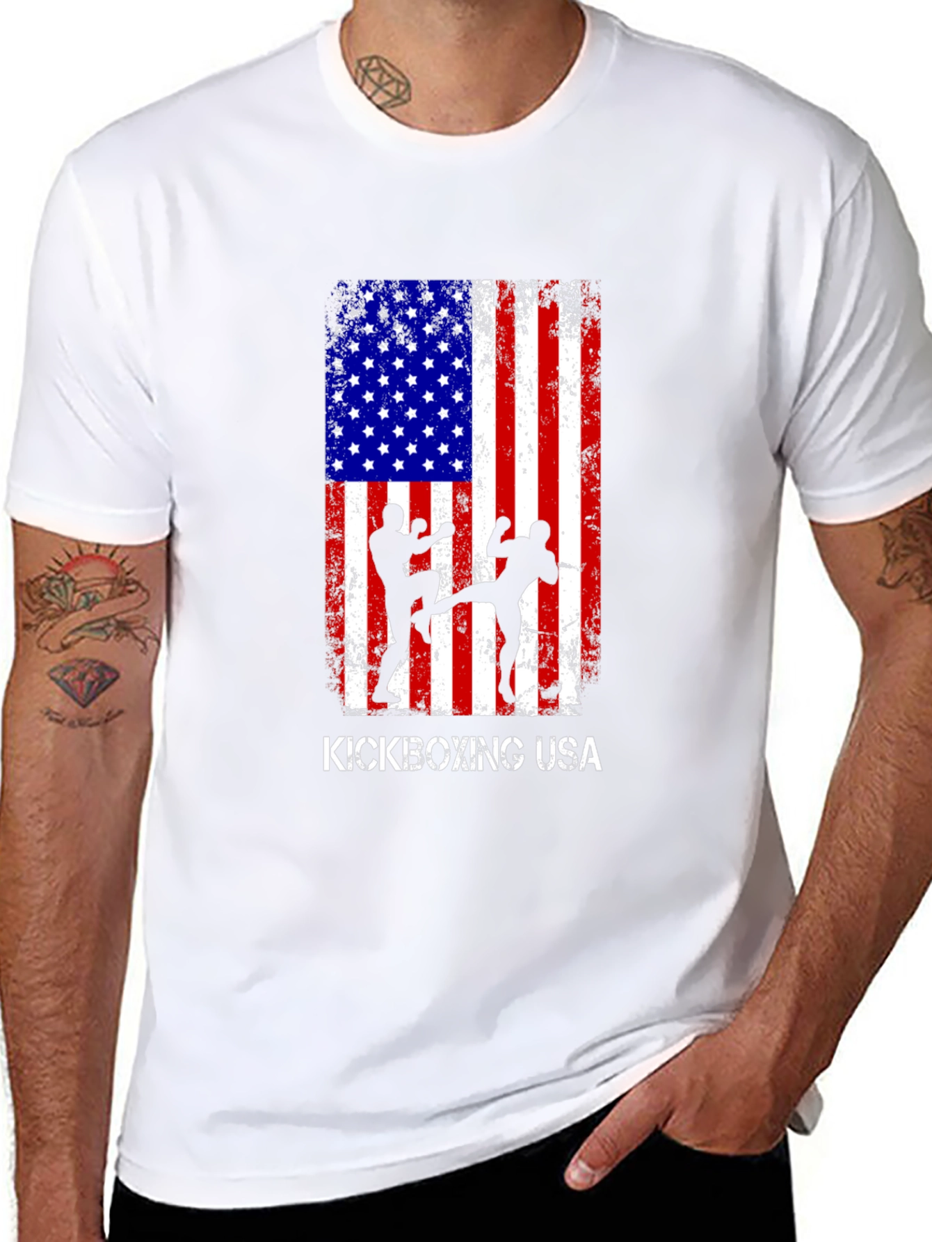 Kickboxing USA Flag Graphic T-Shirt