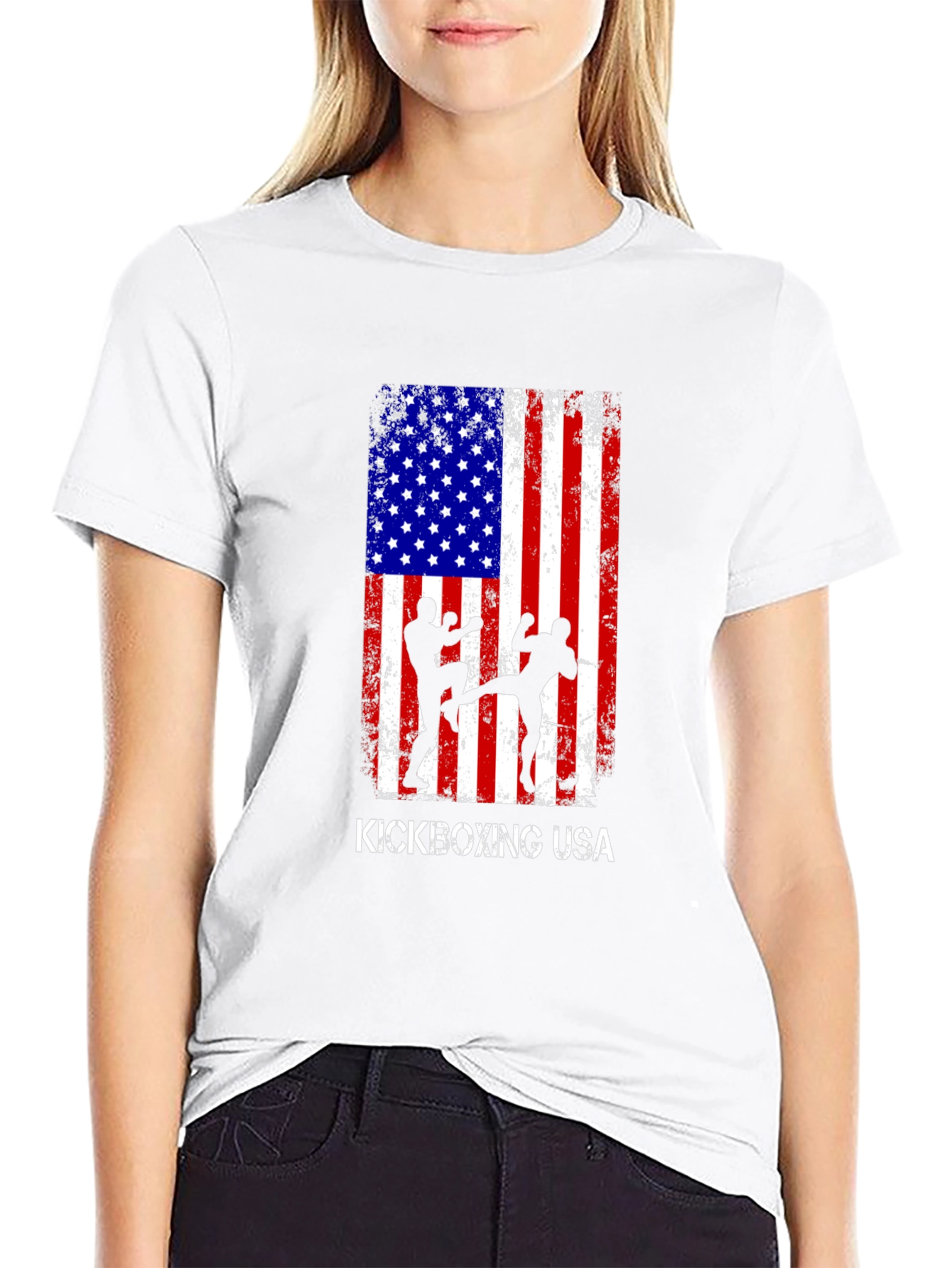 Kickboxing USA Flag Graphic T-Shirt