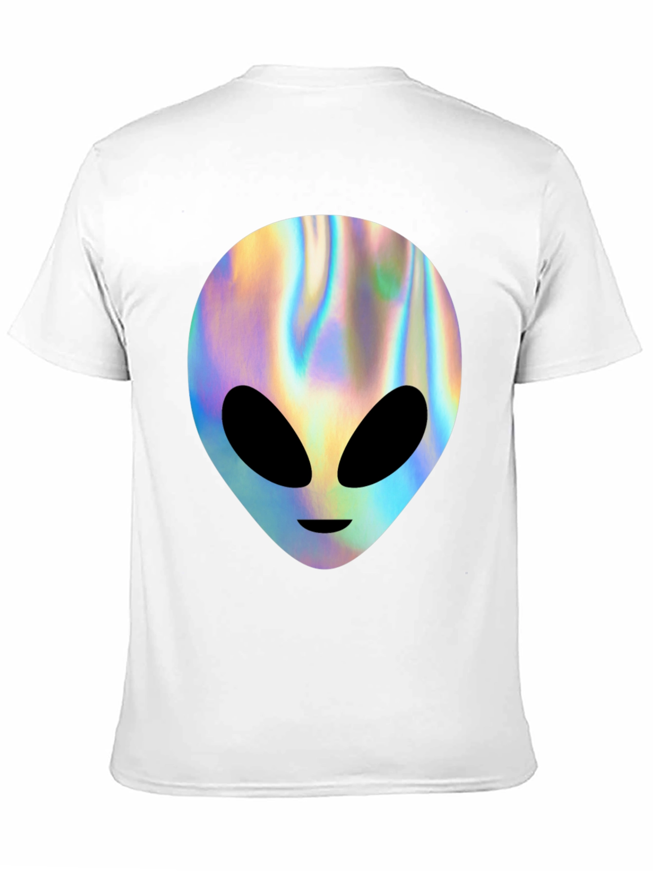 Holographic Alien Graphic T-Shirt - Trendy Outer Space Tee