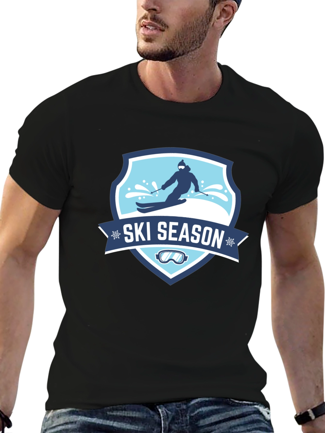 Ski Season Black T-Shirt