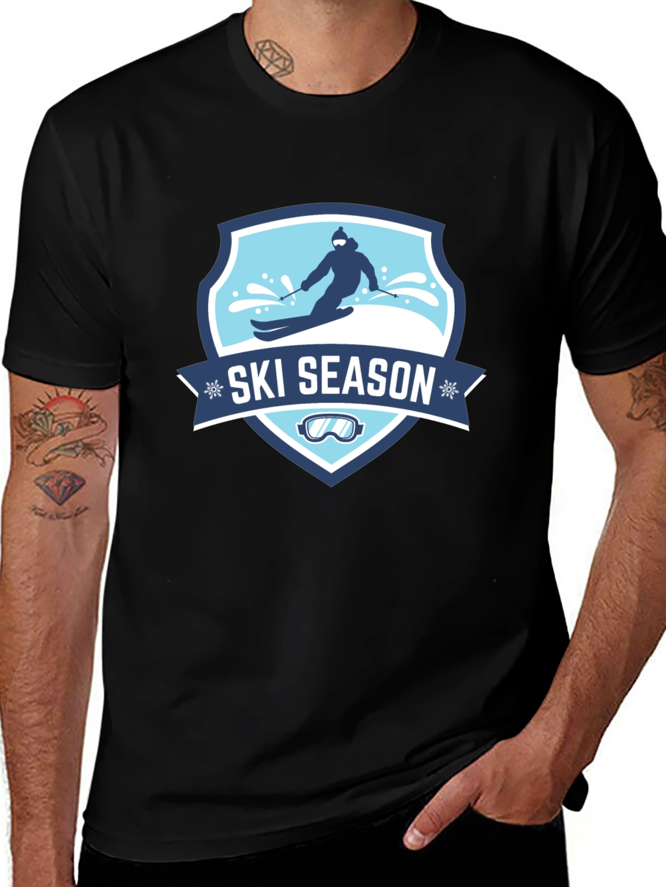 Ski Season Black T-Shirt