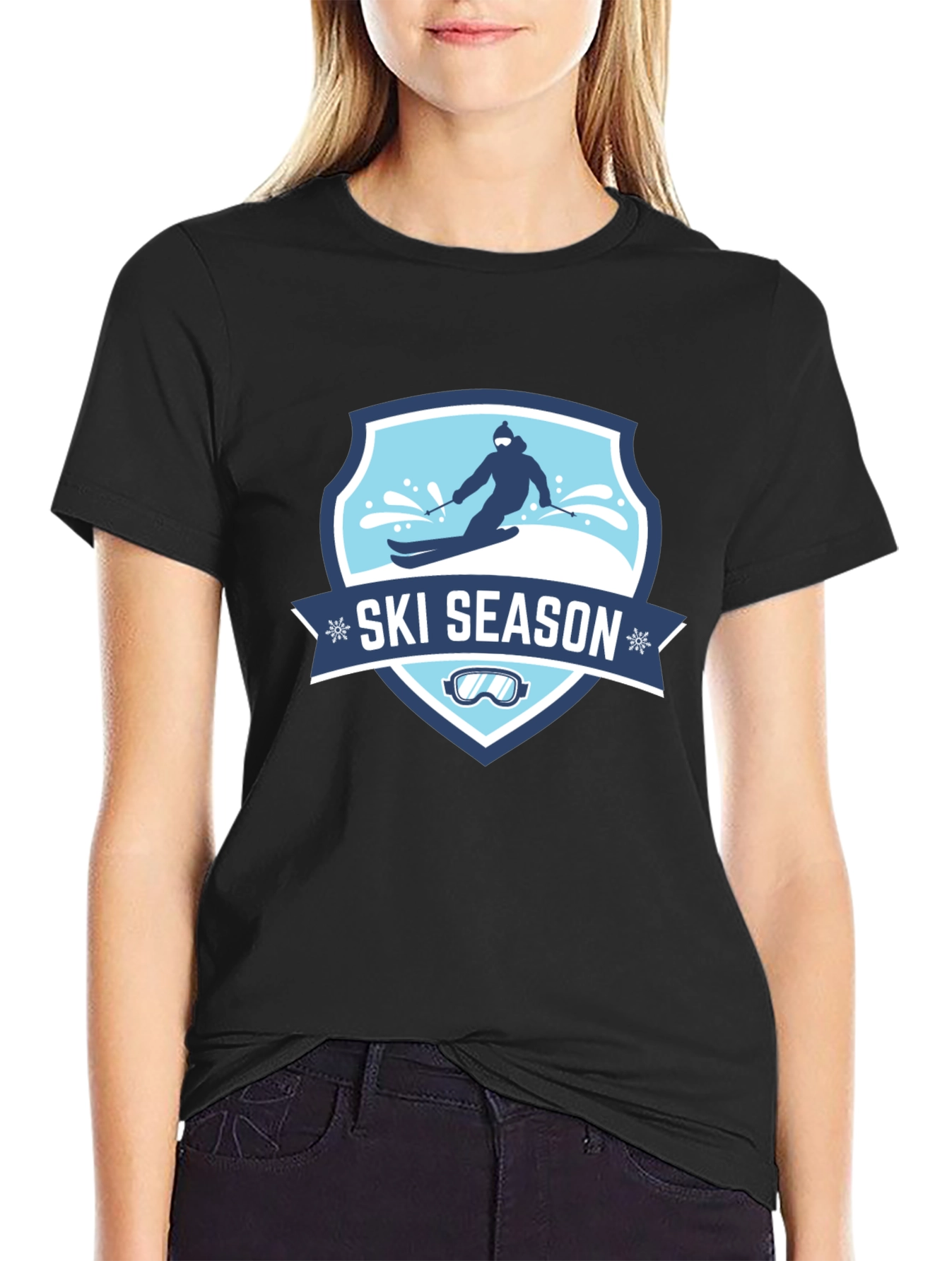 Ski Season Black T-Shirt