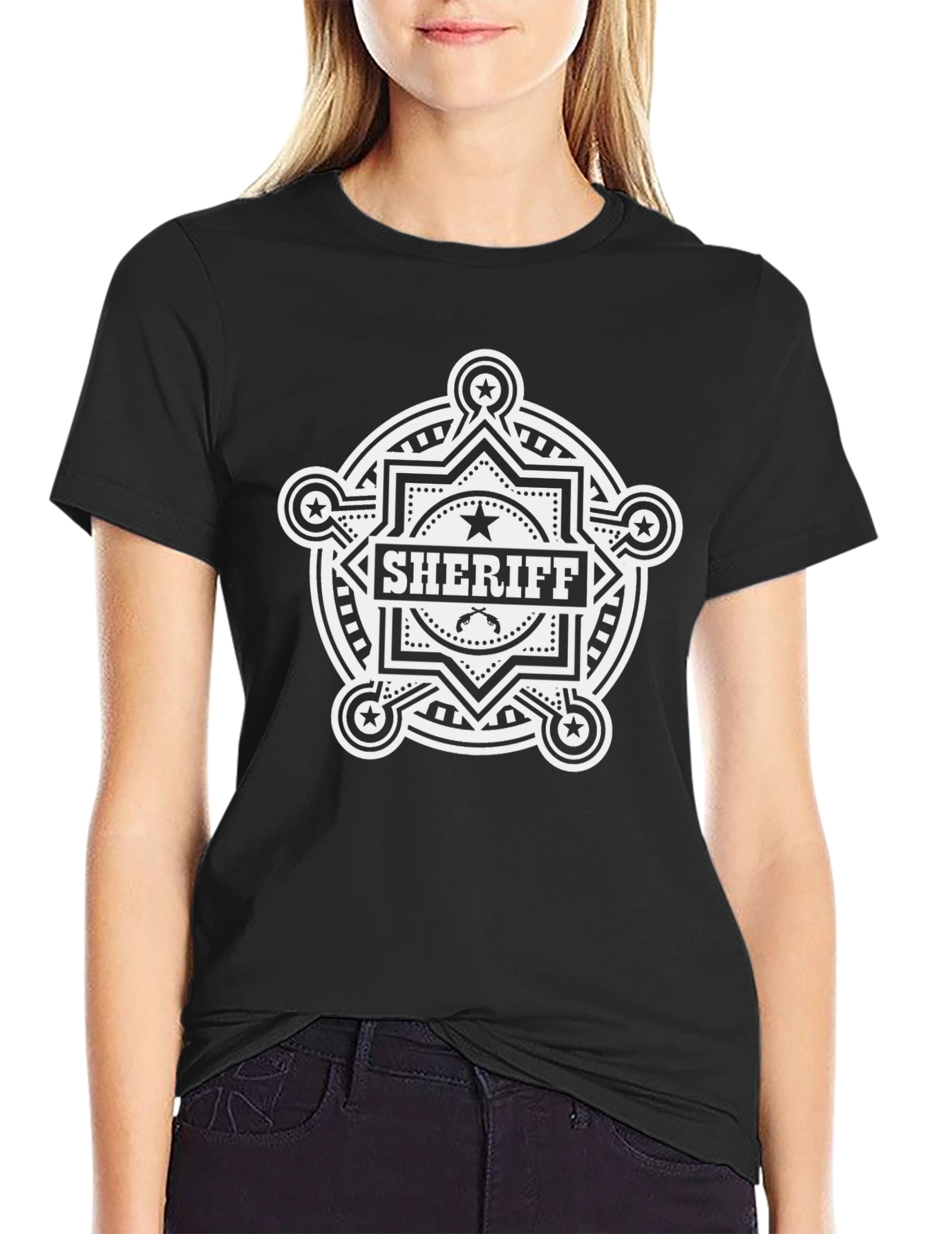Sheriff Badge Graphic Tee - Western Style T-Shirt
