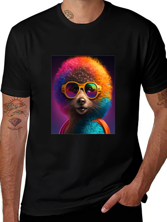 Funky Poodle Graphic Tee - Black Cotton T-Shirt