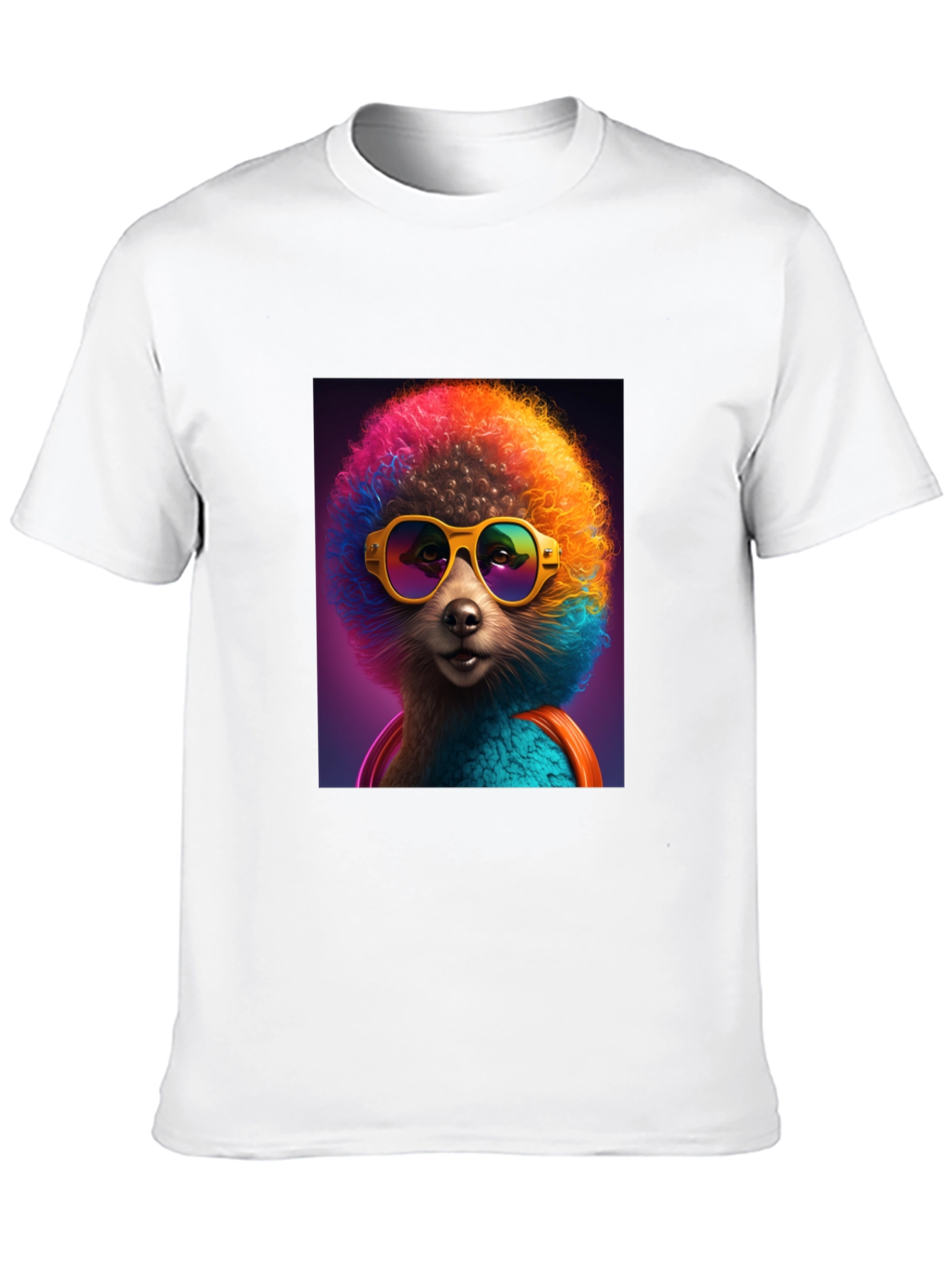Funky Poodle Graphic Tee - Black Cotton T-Shirt