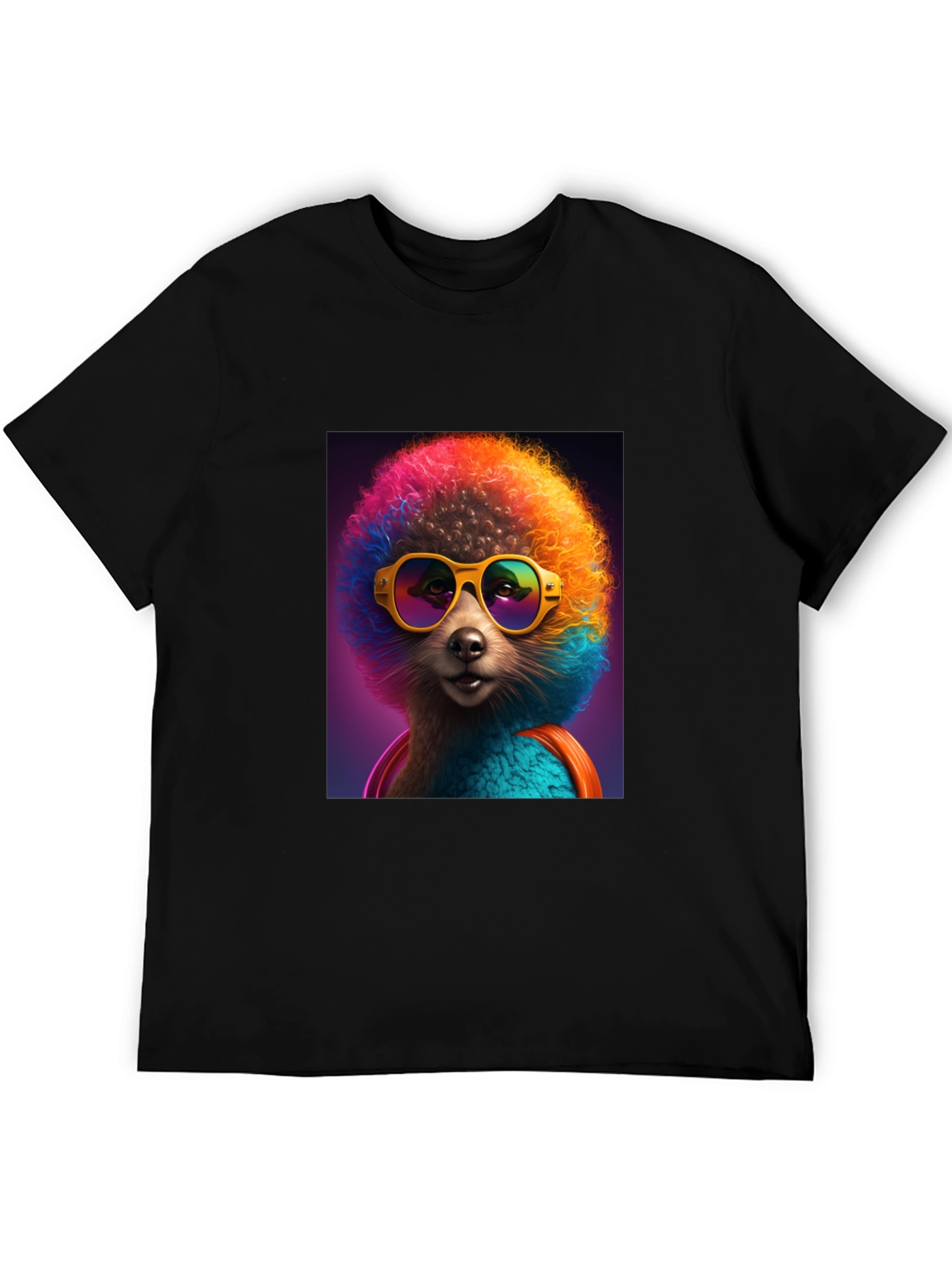 Funky Poodle Graphic Tee - Black Cotton T-Shirt